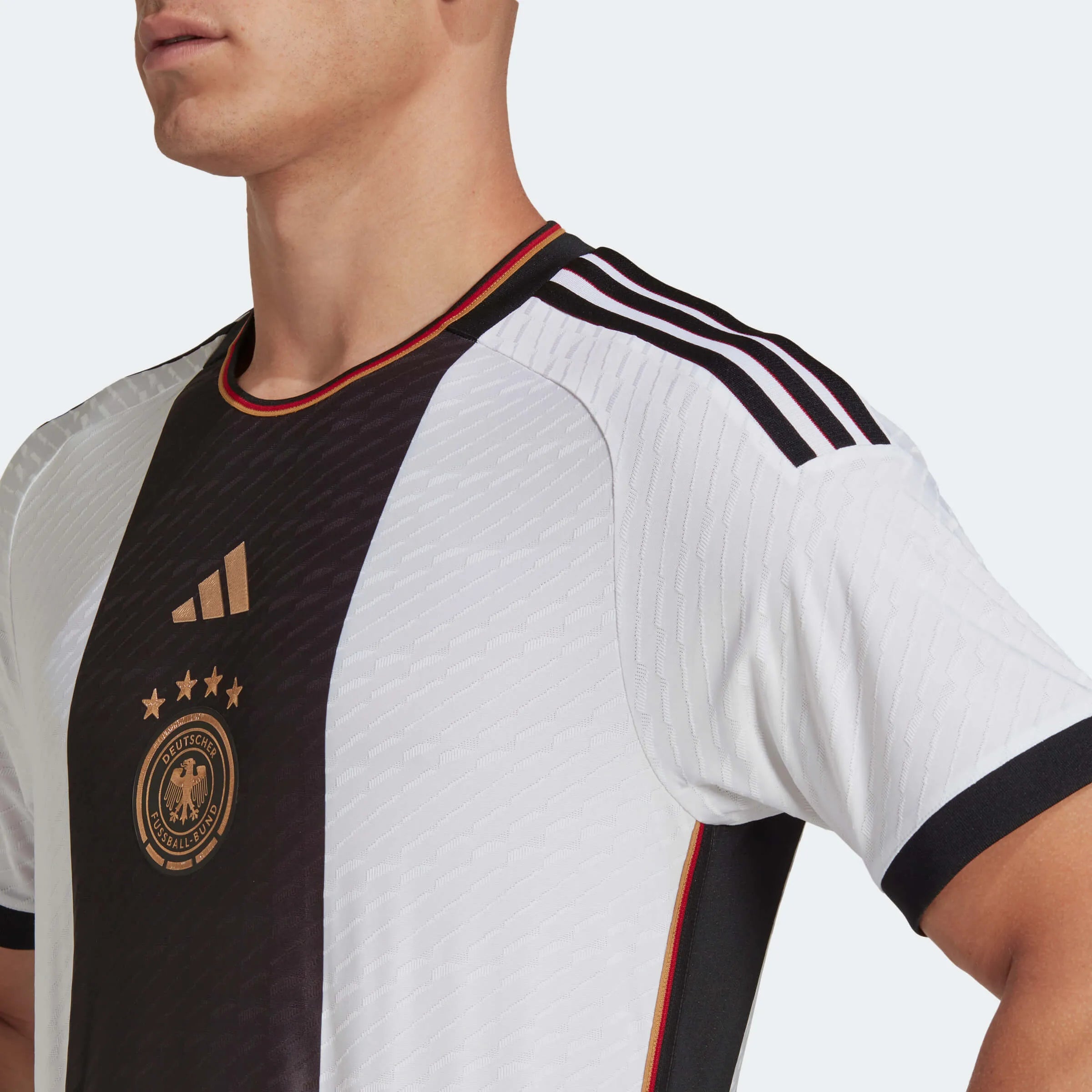 Adidas 2022-23 Germany Home Authentic Jersey White-Black (Detail 1)