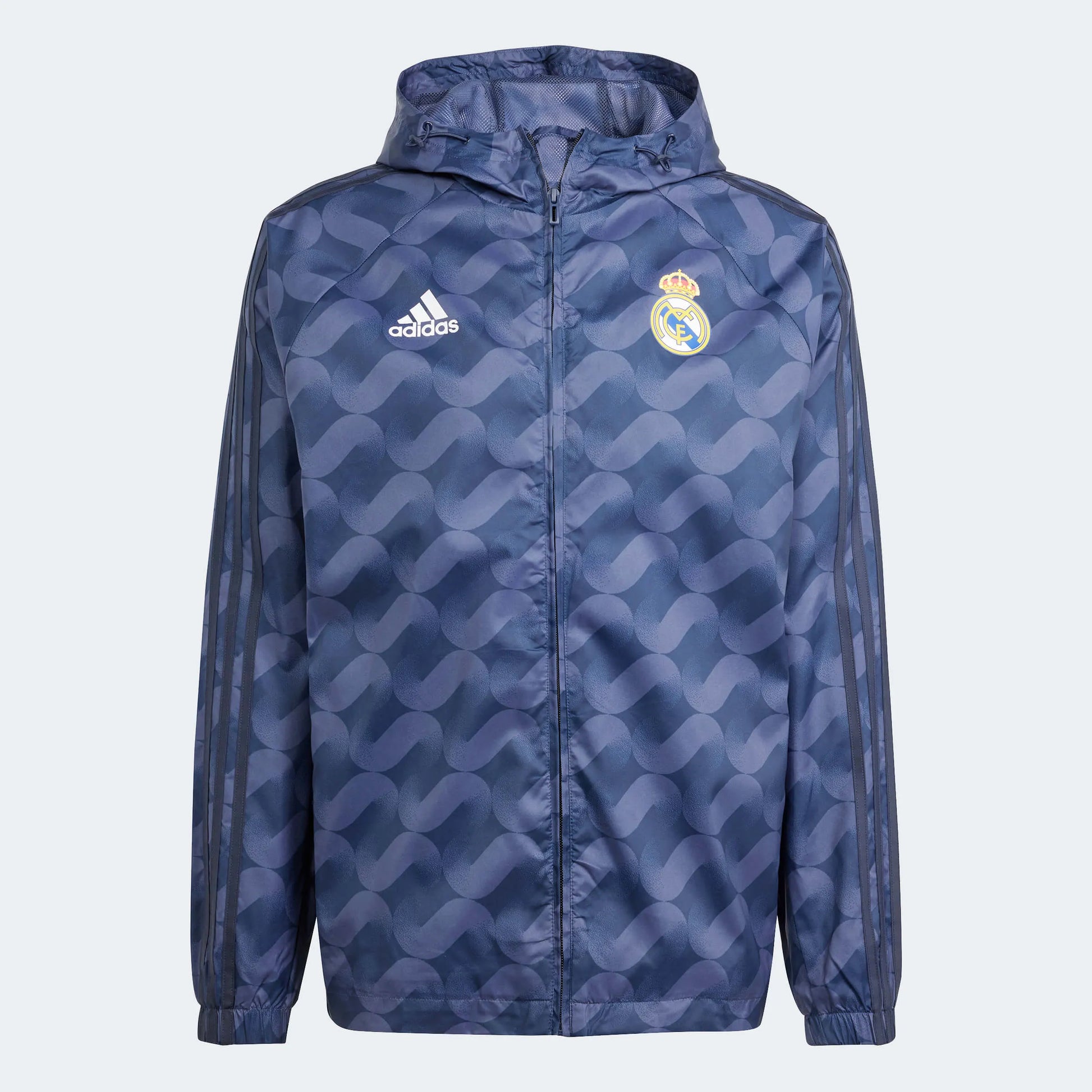 adidas 2023-24 Real Madrid Men's DNA Windbreaker Hoodie (Front)