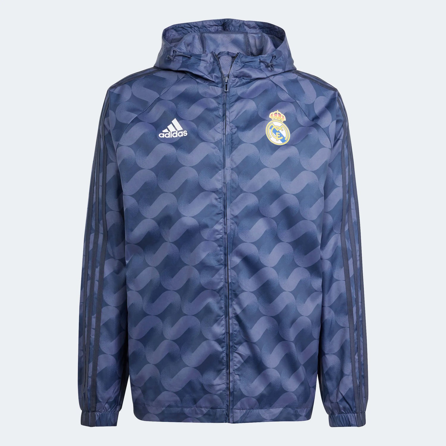 adidas 2023-24 Real Madrid Men's DNA Windbreaker Hoodie (Front)