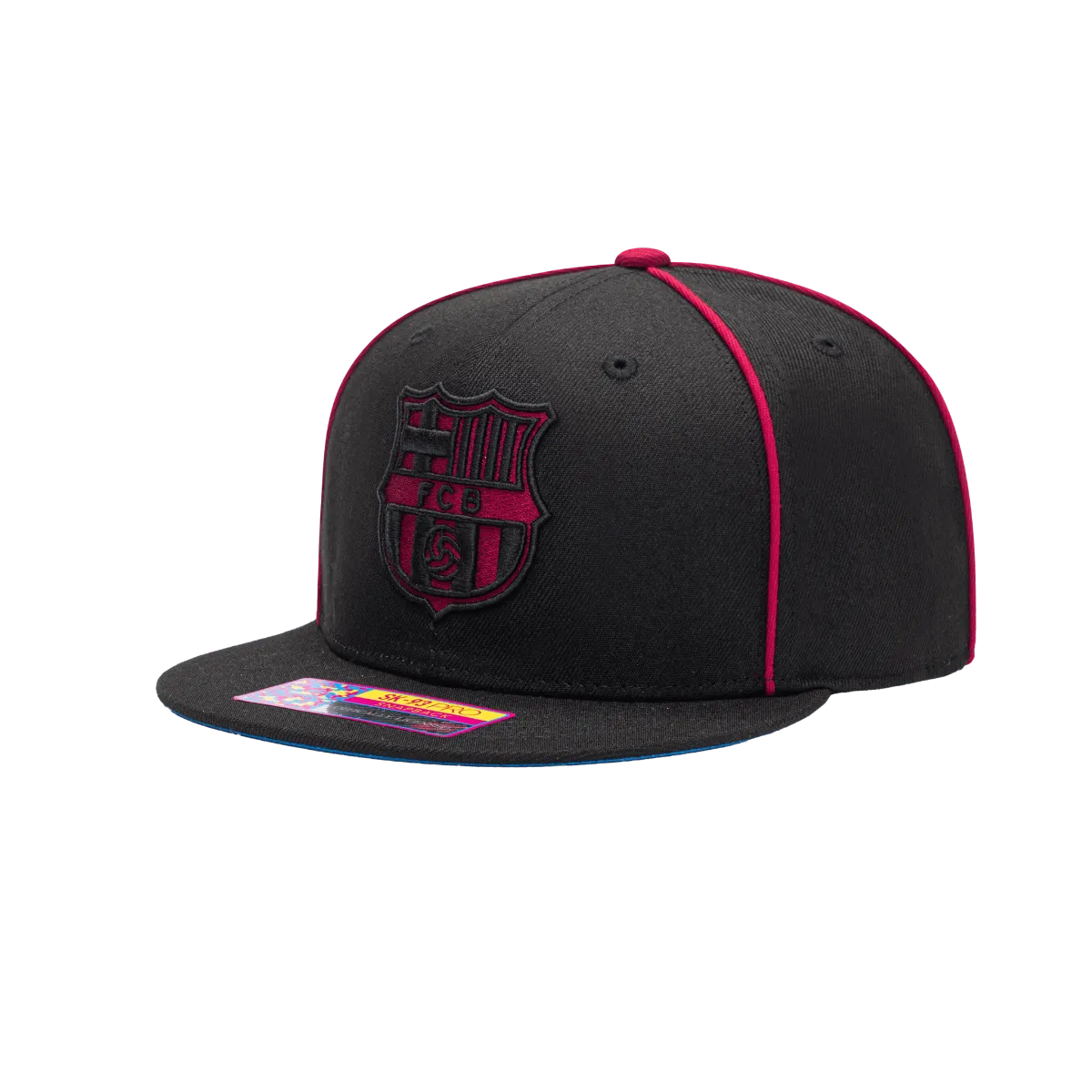 FI Collection Barcelona Cali Night Snapback Hat - Black (Diagonal 1)