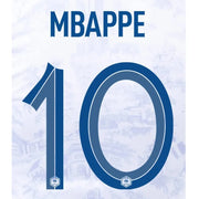 France 2022-23 Away Mbappe #10 Youth Jersey Name Set (Back)