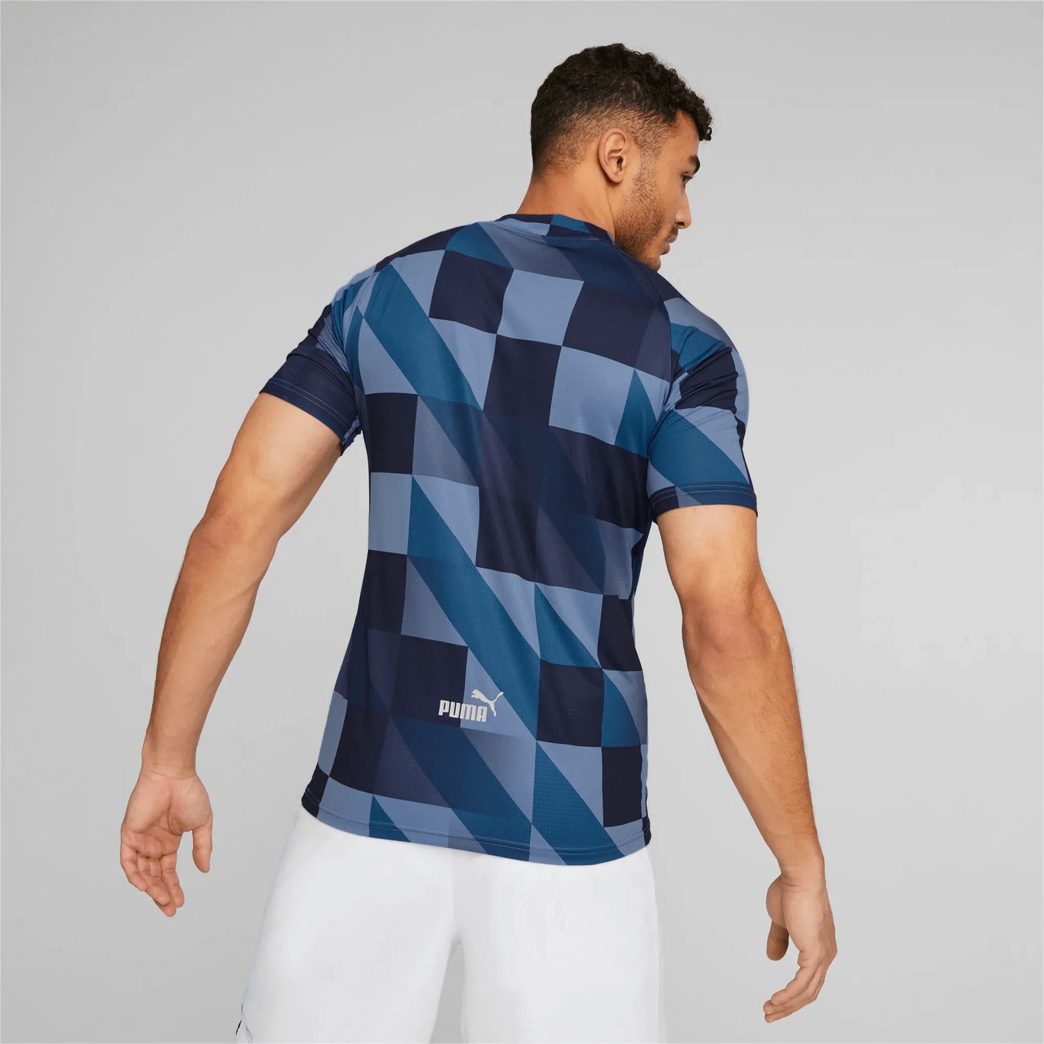 Puma 2023 Manchester City Pre-Match Jersey - Light Blue-Navy (Model - Back)