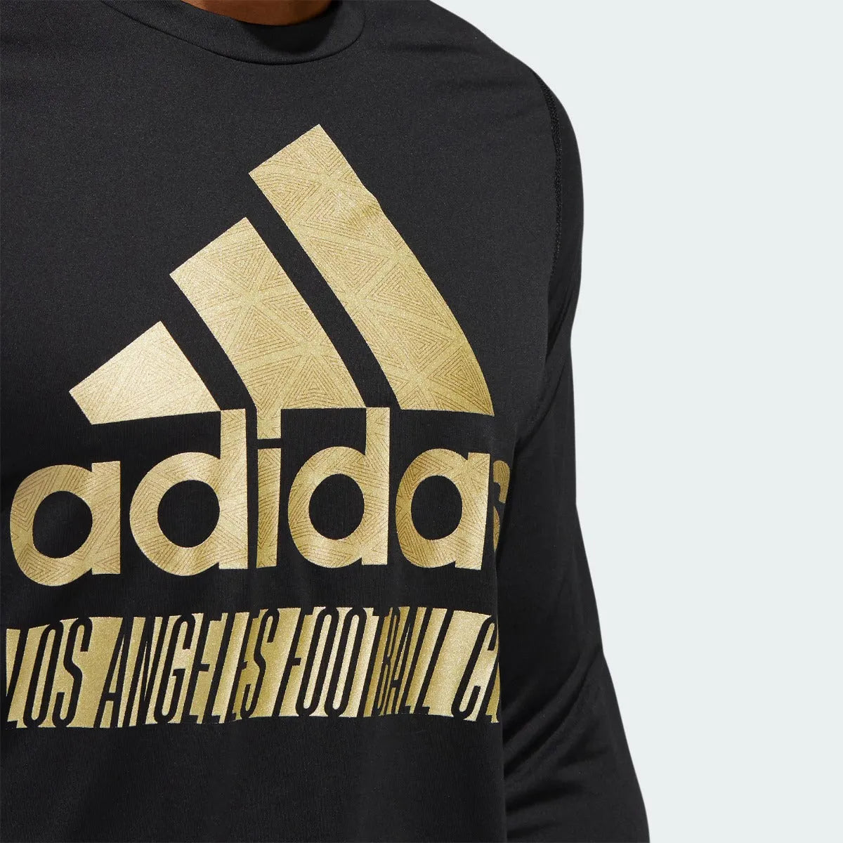 adidas LAFC 2022 Creator Long Sleeve Tee - Black-Gold (Detail 1)