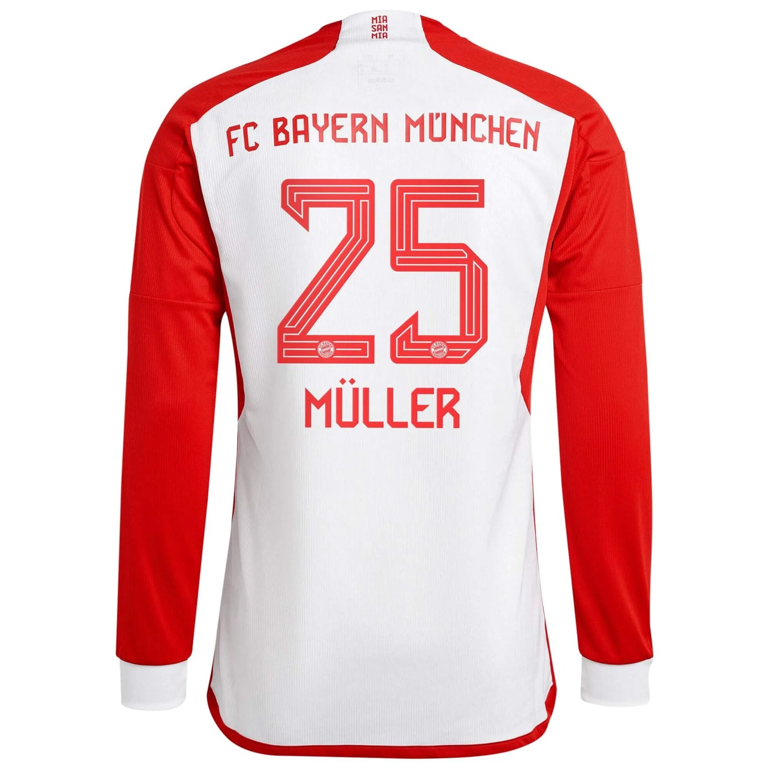 adidas 2023-24 Bayern Munich Men's Stadium Home Long-Sleeve Jersey