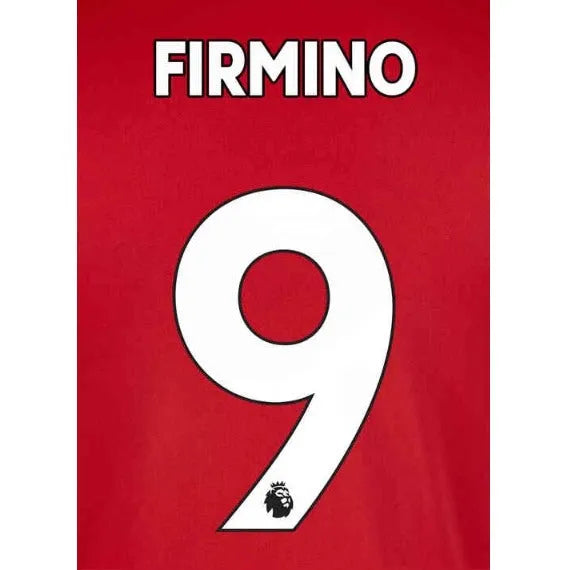 Liverpool 2019/22 Home Firmino #9 Jersey Name Set