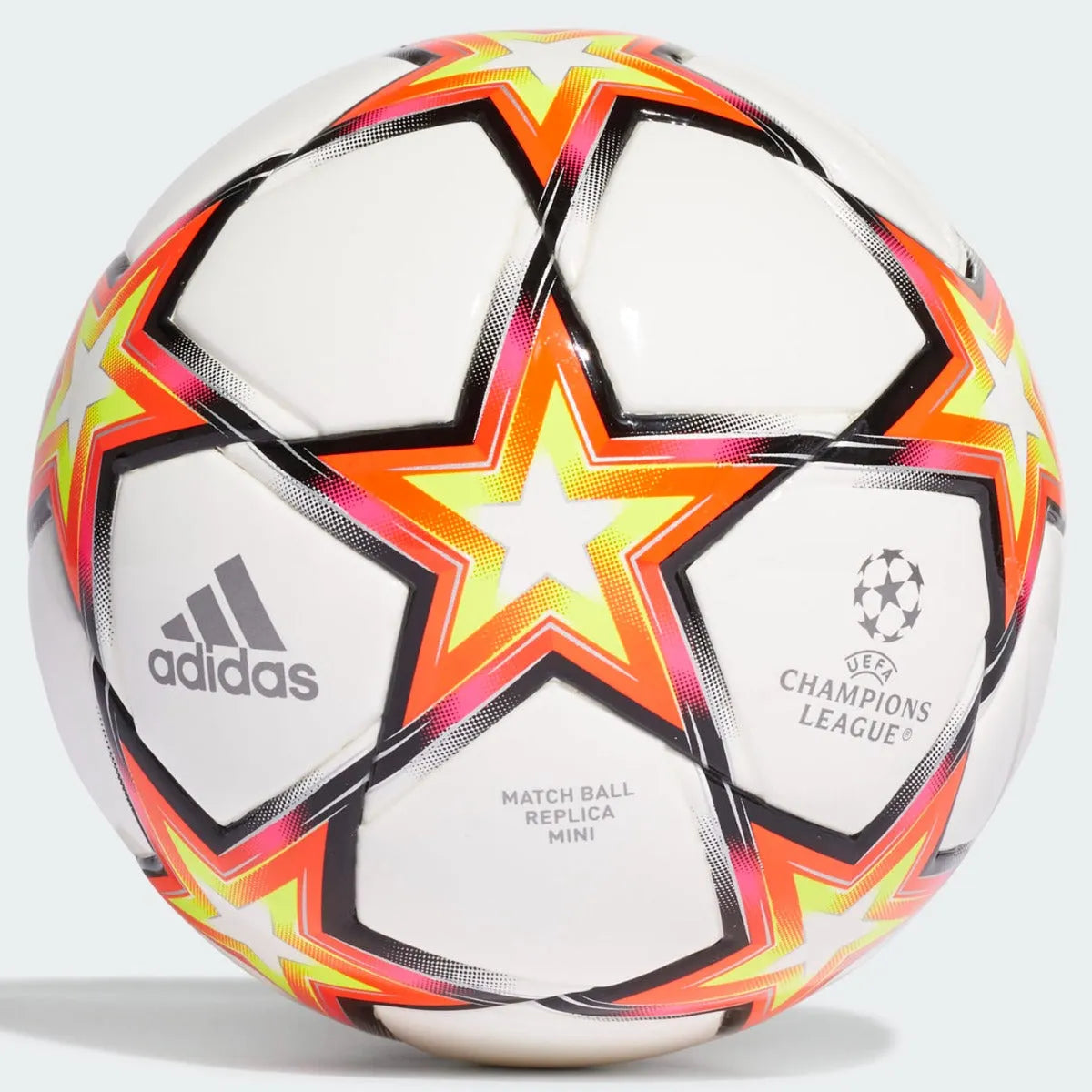 Adidas UCL MINI Pyrostorm Ball - White-Solar Red-Yellow (Front)