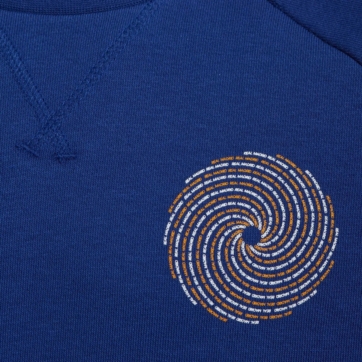 Adidas 2021-22 Real Madrid Youth Crew Sweatshirt - Navy-Orange (Detail 2)