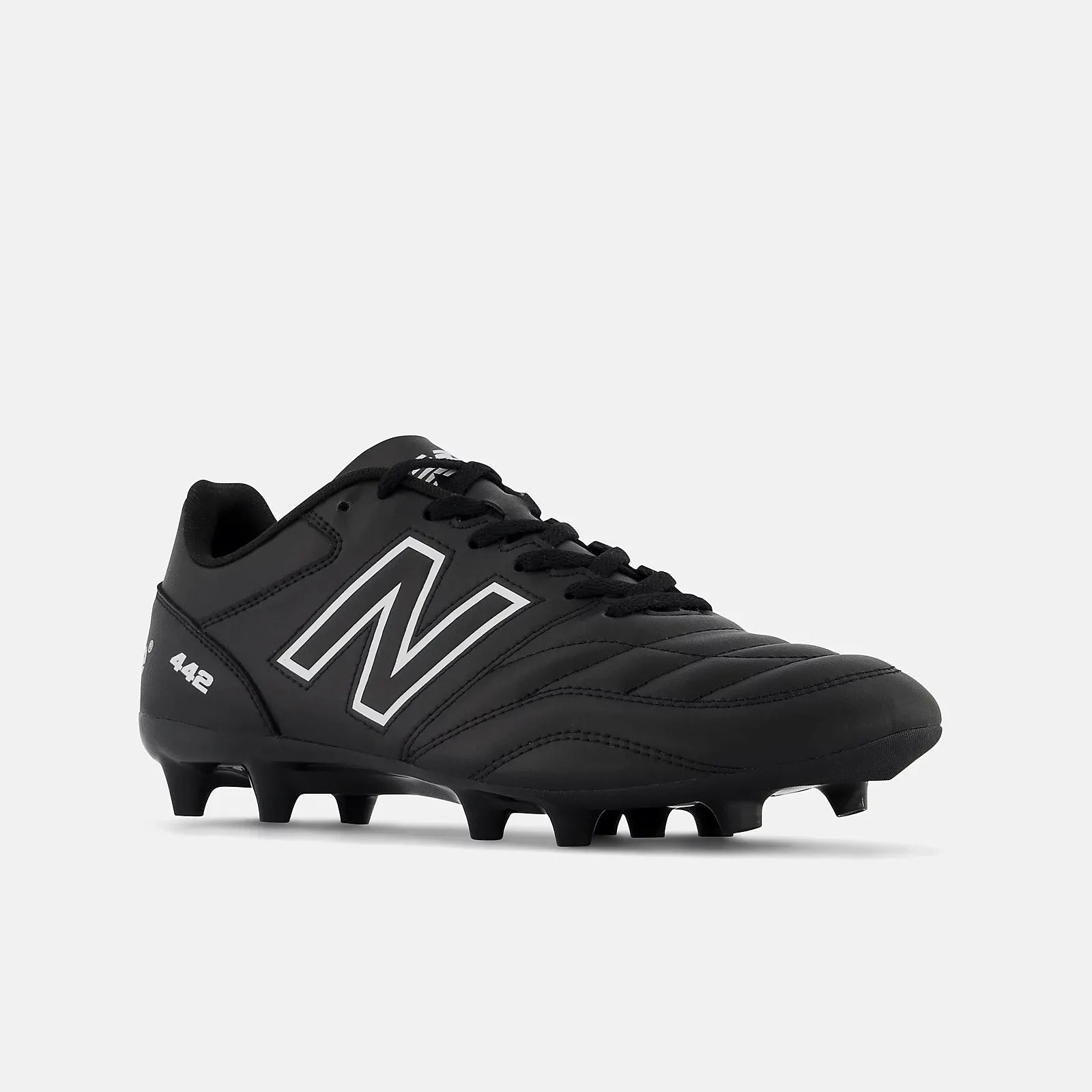 New Balance 442 V2 Academy FG STANDARD - Black-White (Diagonal - Front)