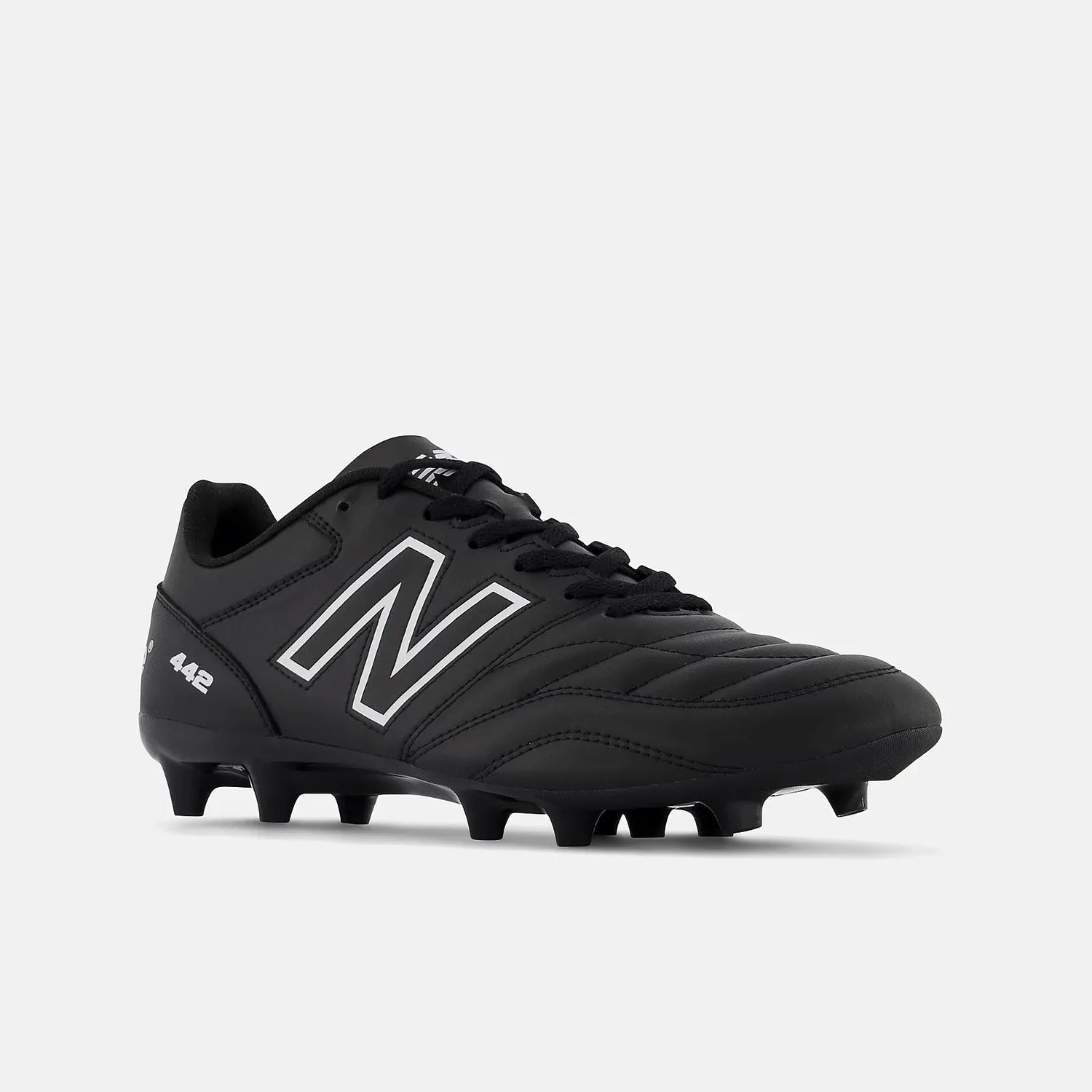 New Balance 442 V2 Academy FG STANDARD - Black-White (Diagonal - Front)