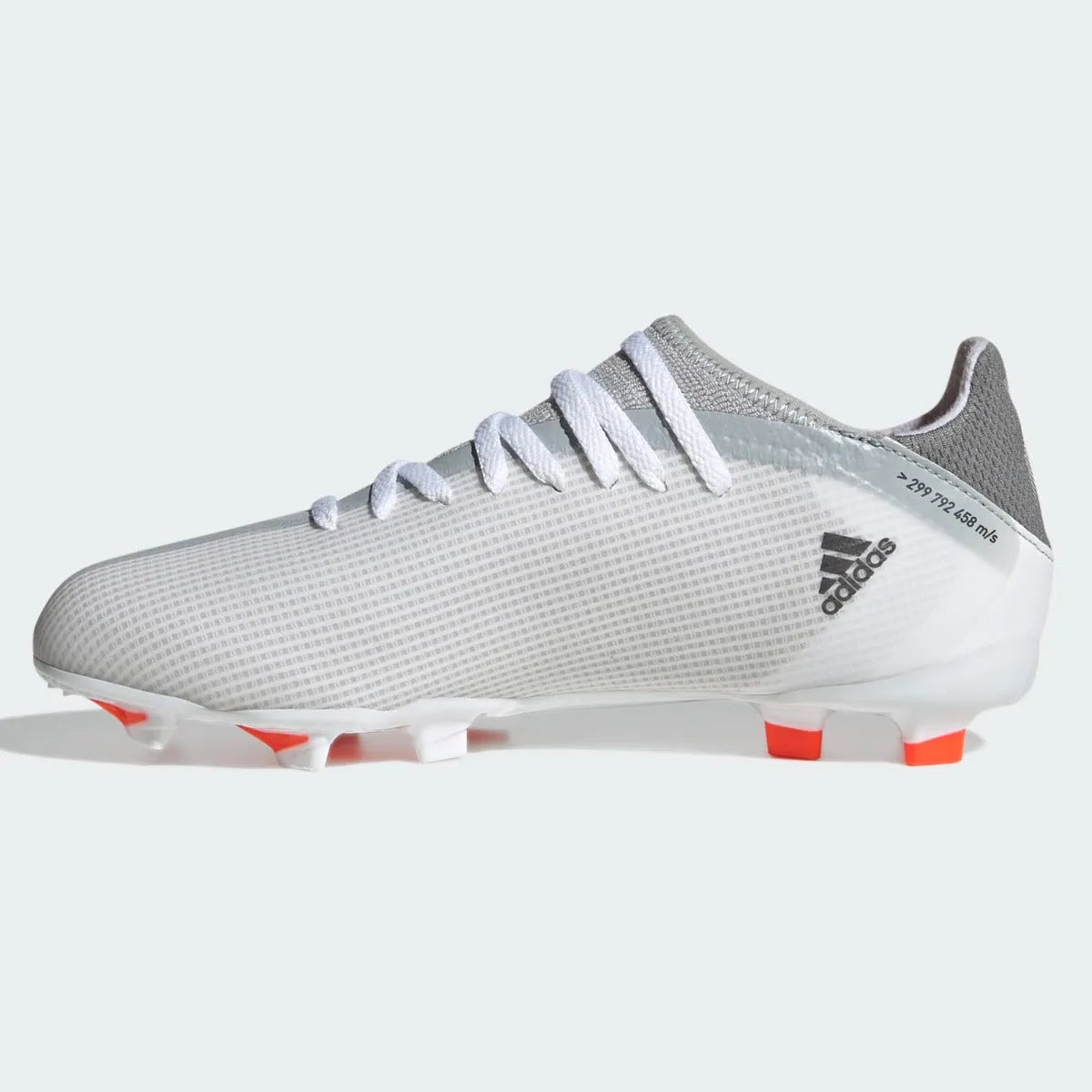 Adidas JR X Speedflow .3 FG - White-Iron Metallic (Side 2)