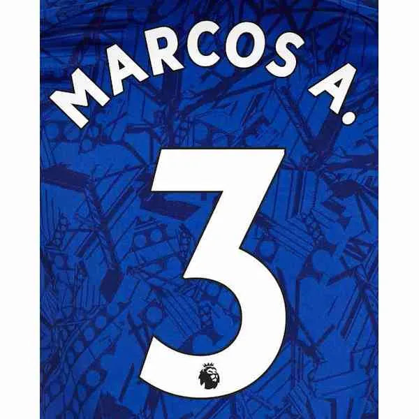 Chelsea 2019/22 Home Marcos A #3 Jersey Name Set