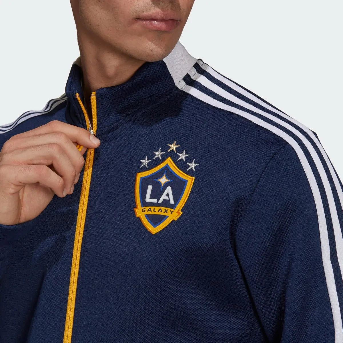 Adidas 2021 LA Galaxy Anthem Jacket - Navy-White (Detail 1)