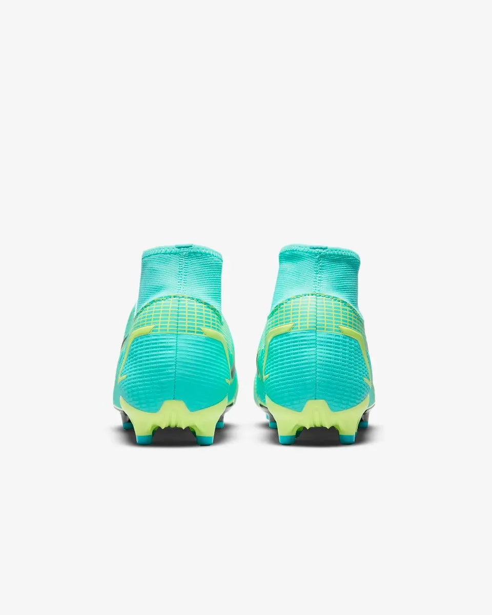 Nike Superfly 8 Academy FG-MG - Turquoise-Lime Glow (Pair - Back)