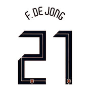 Holland 2020/21 Home F. De Jong #21 Jersey name Set