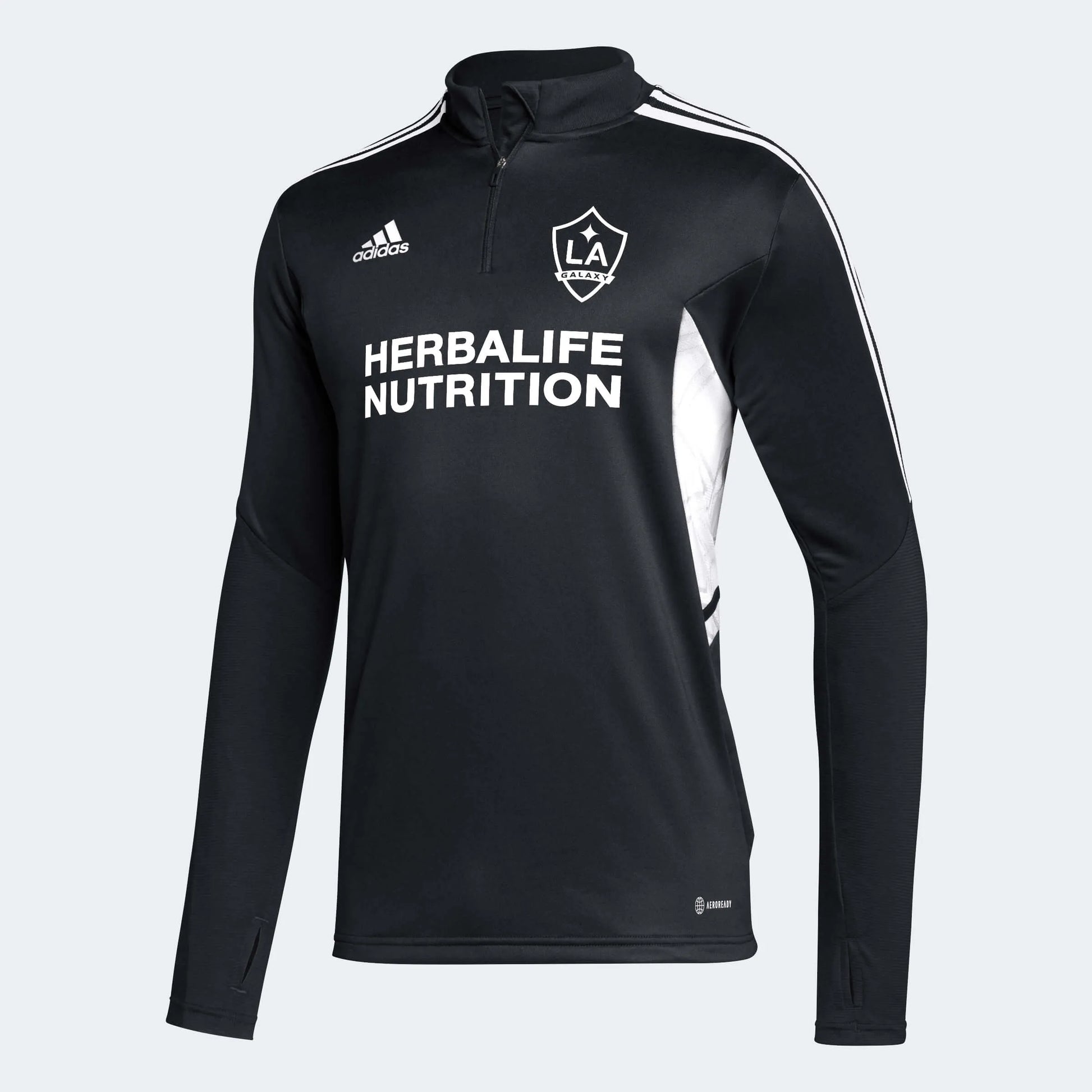 adidas 2022-23 LA Galaxy Training Top - Black-White (Front)