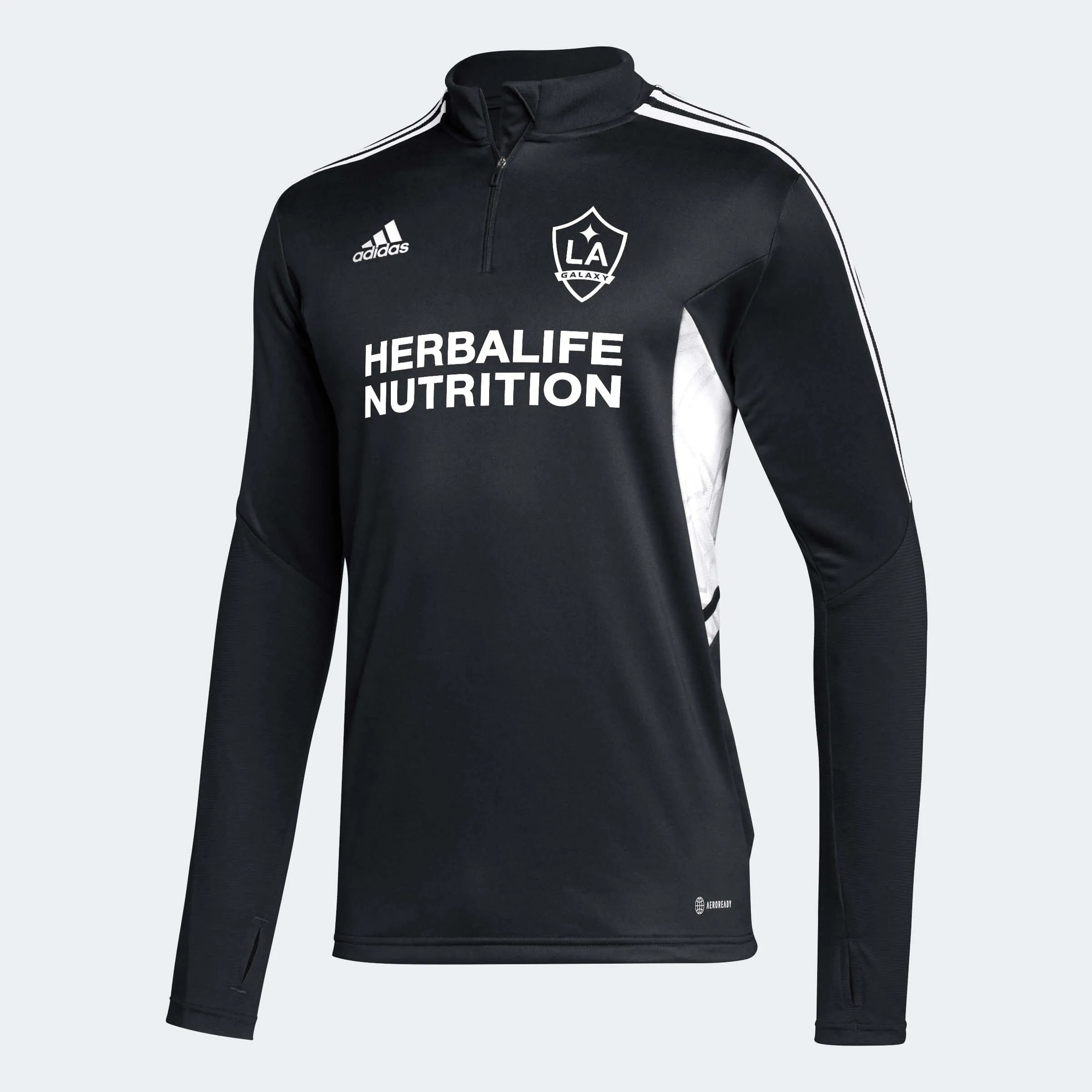 adidas 2022-23 LA Galaxy Training Top - Black-White (Front)