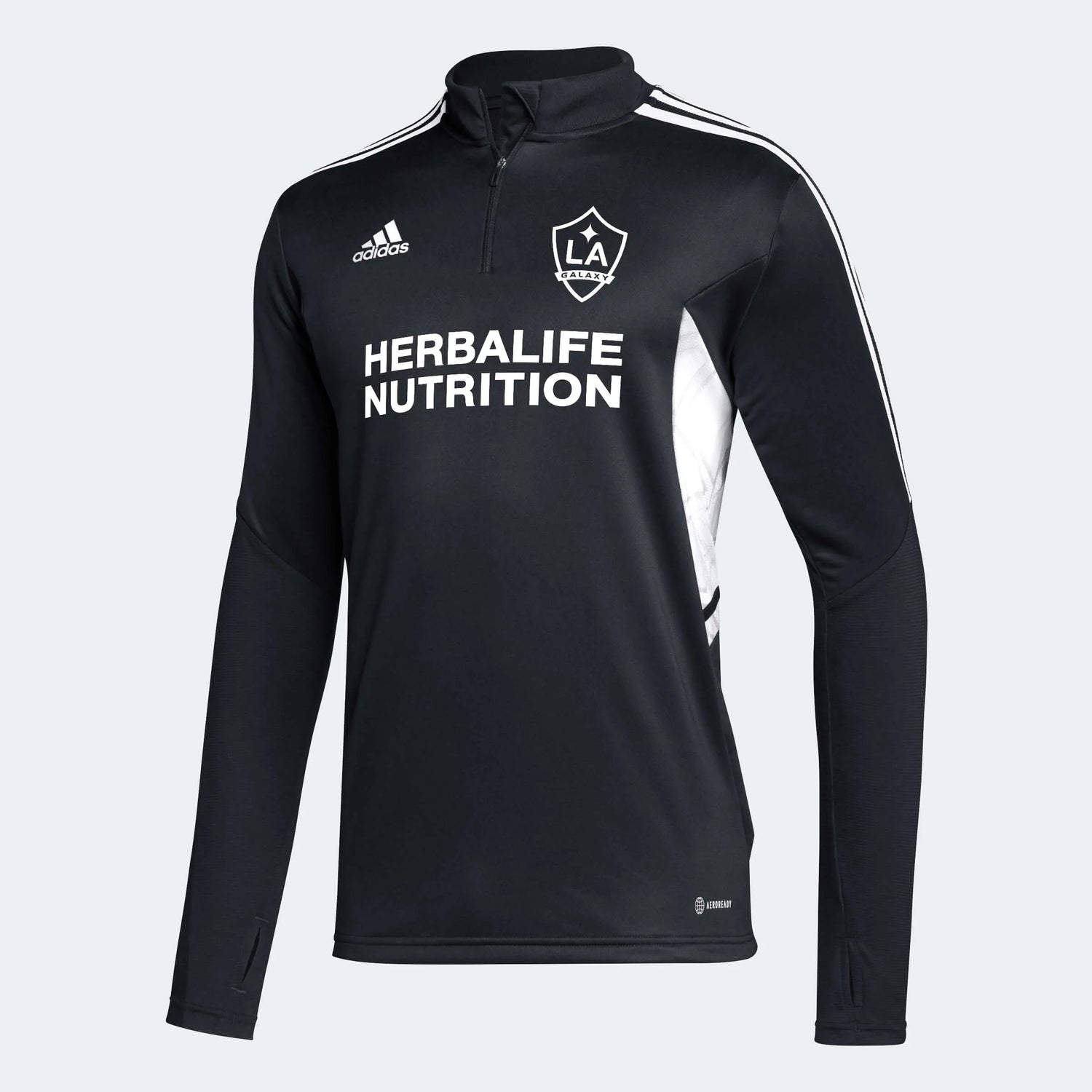 adidas 2022-23 LA Galaxy Training Top - Black-White (Front)