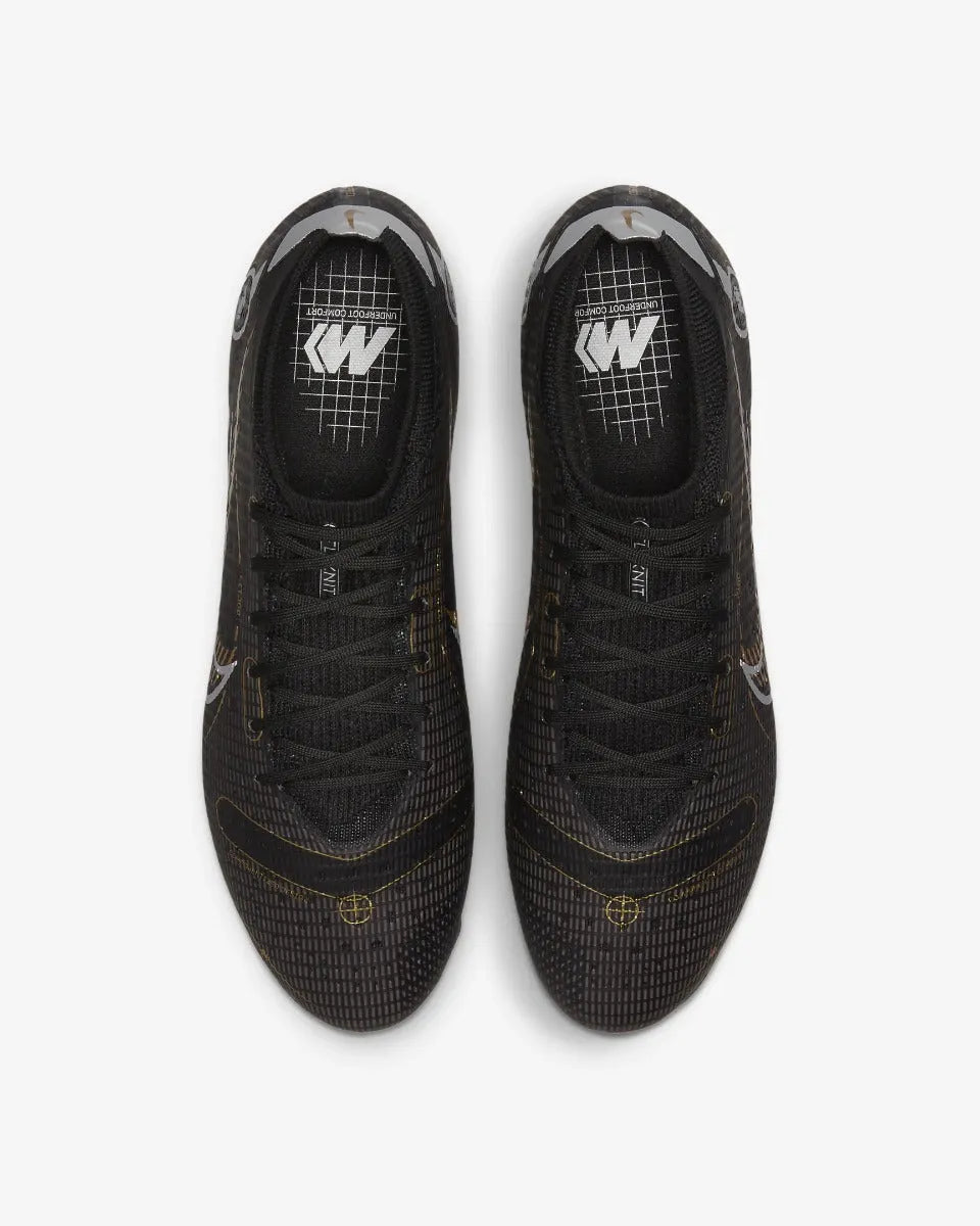 Nike Mercurial Vapor 14 Pro FG - Black-Gold-Silver (Pair - Top)