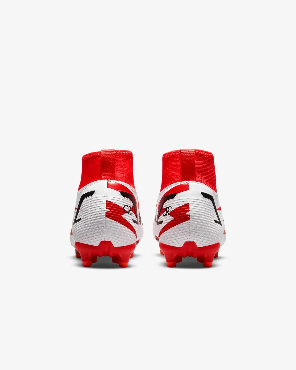 Nike JR Superfly 8 Academy CR7 FG-MG - Red-White (Pair - Back)
