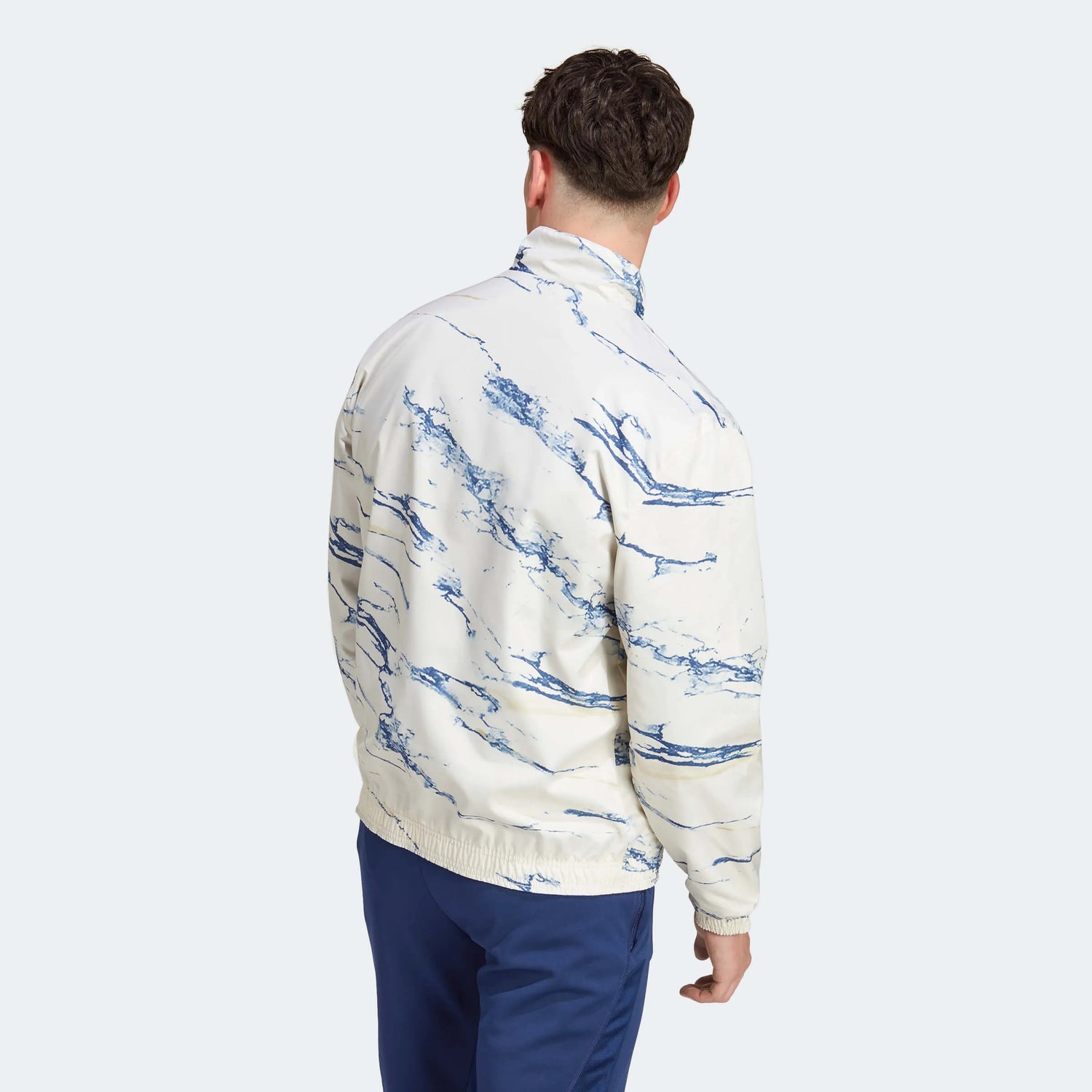 adidas 2023 Italy Reversible Anthem Jacket - Blue (Model - Back)