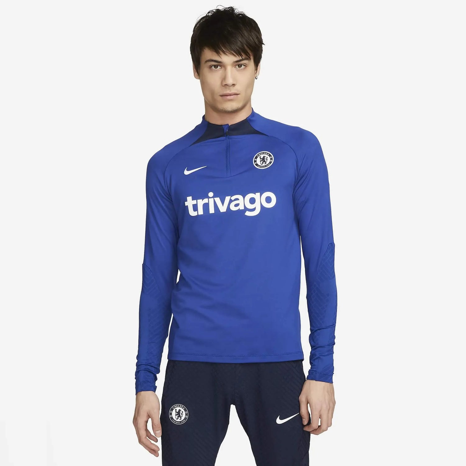 Nike 2022-23 Chelsea Strike Drill Top - Rush Blue-Navy (Model - Front)