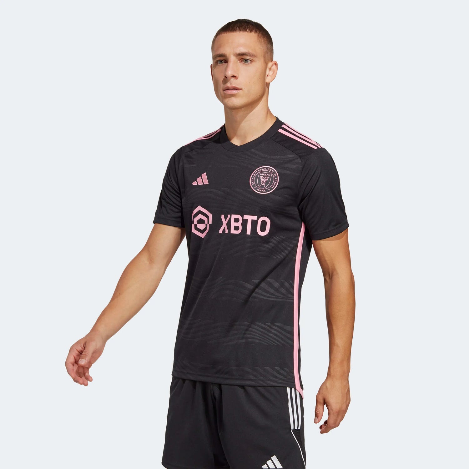 adidas 2023-24 Inter Miami CF Away Jersey - Black-Pink (Model - Front)