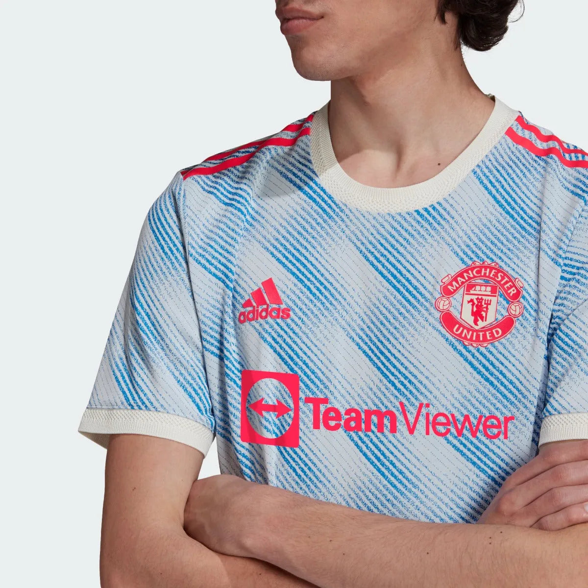 Adidas 2021-22 Manchester United Away Authentic Jersey - White-Royal (Detail 1)