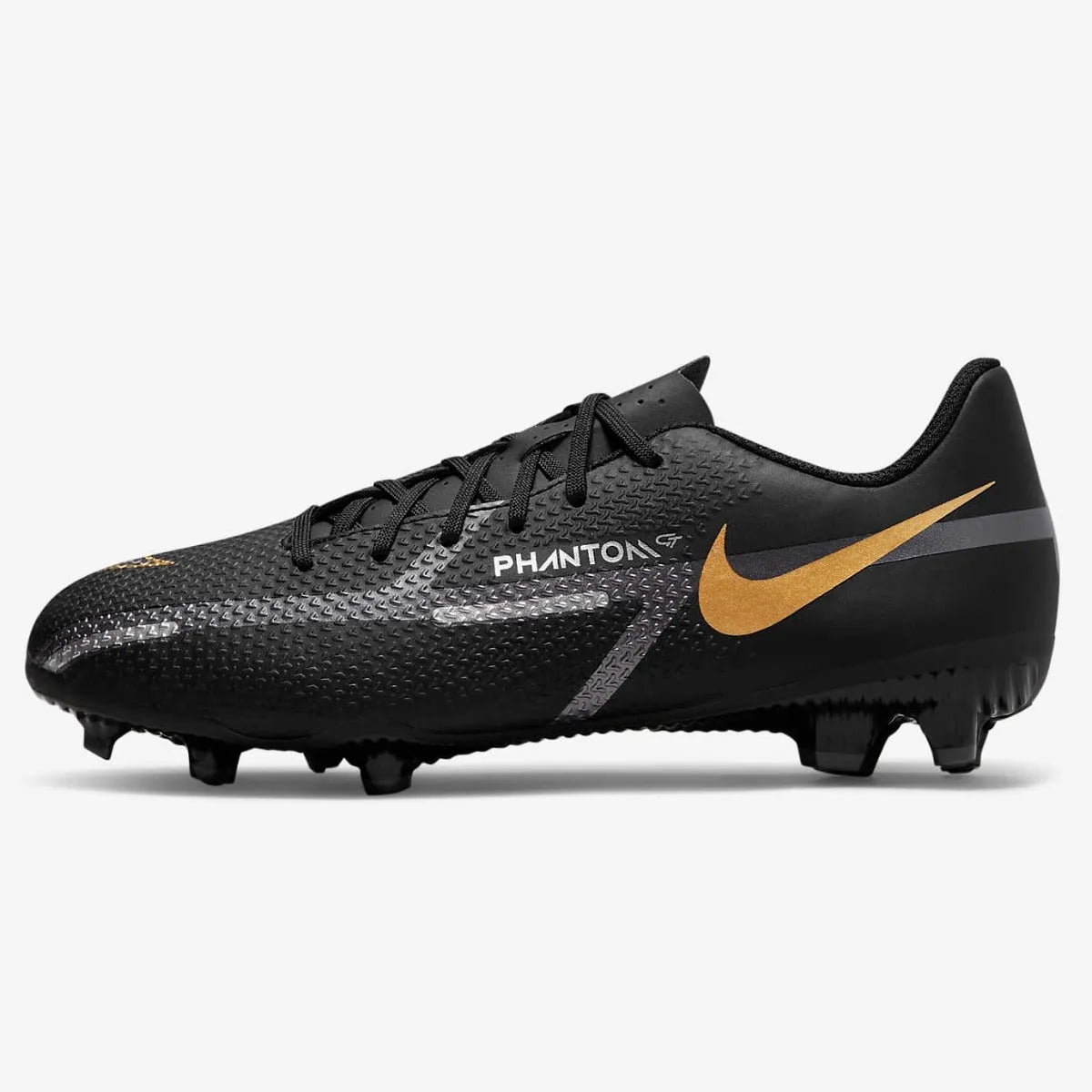 Nike JR Phantom GT2 Academy FG-MG - Black-Dark Grey-Gold (Side 1)