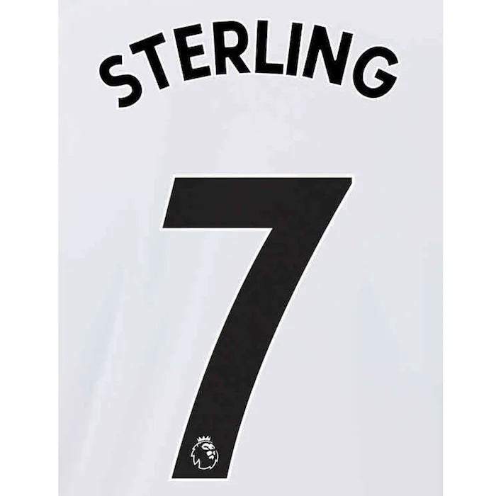 Manchester City 2021/22 Away Sterling #7 Jersey Name Set-Black