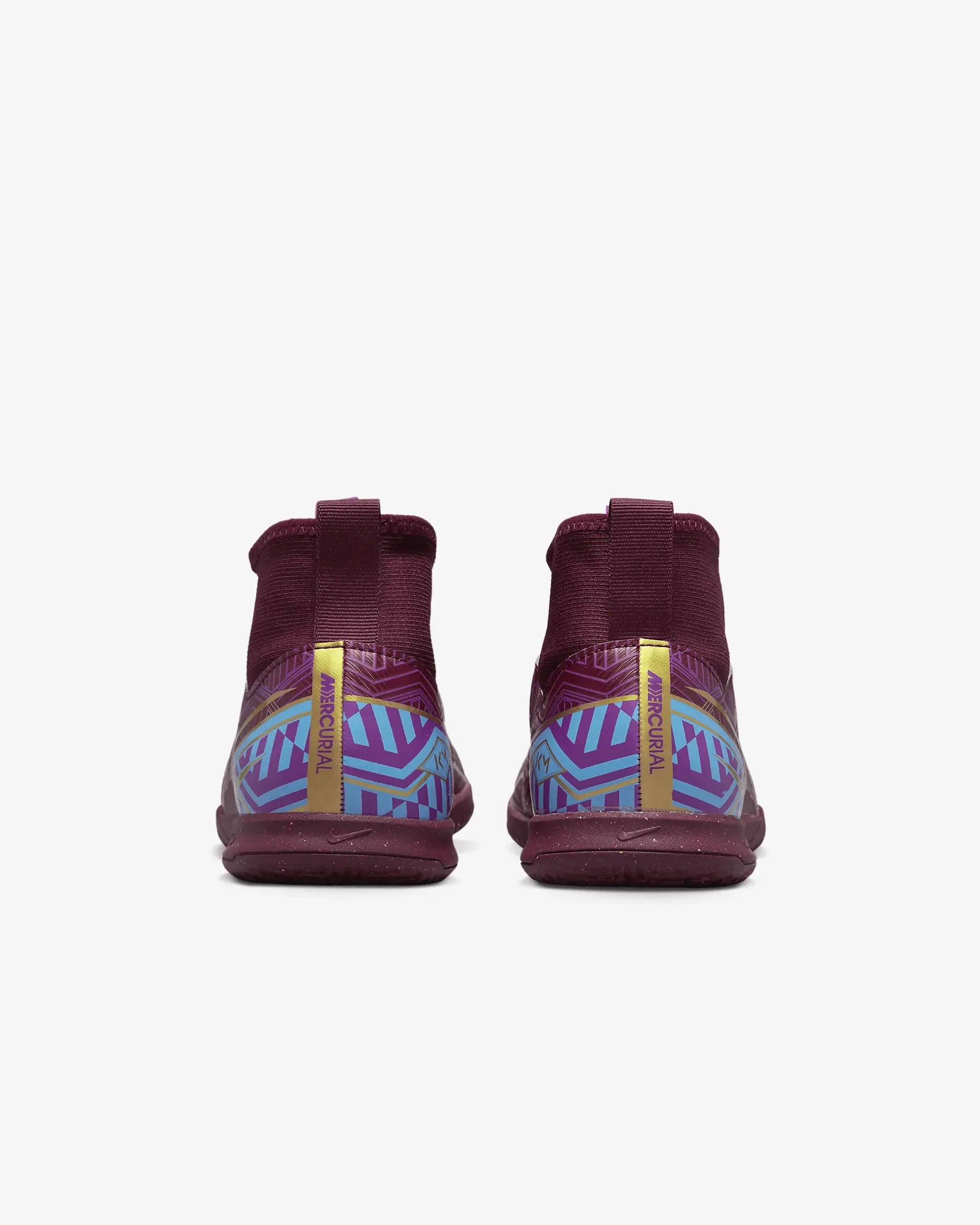 Nike Jr Zoom Superfly 9 Academy KM Indoor - Dark Beetroot-Gold (Pair - Back)