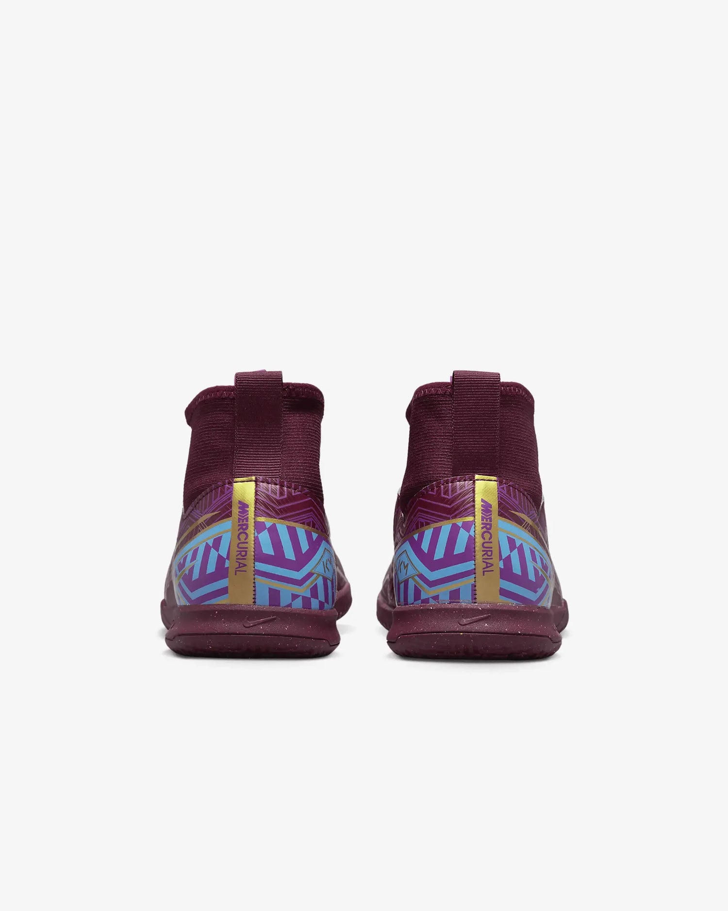 Nike Jr Zoom Superfly 9 Academy KM Indoor - Dark Beetroot-Gold (Pair - Back)