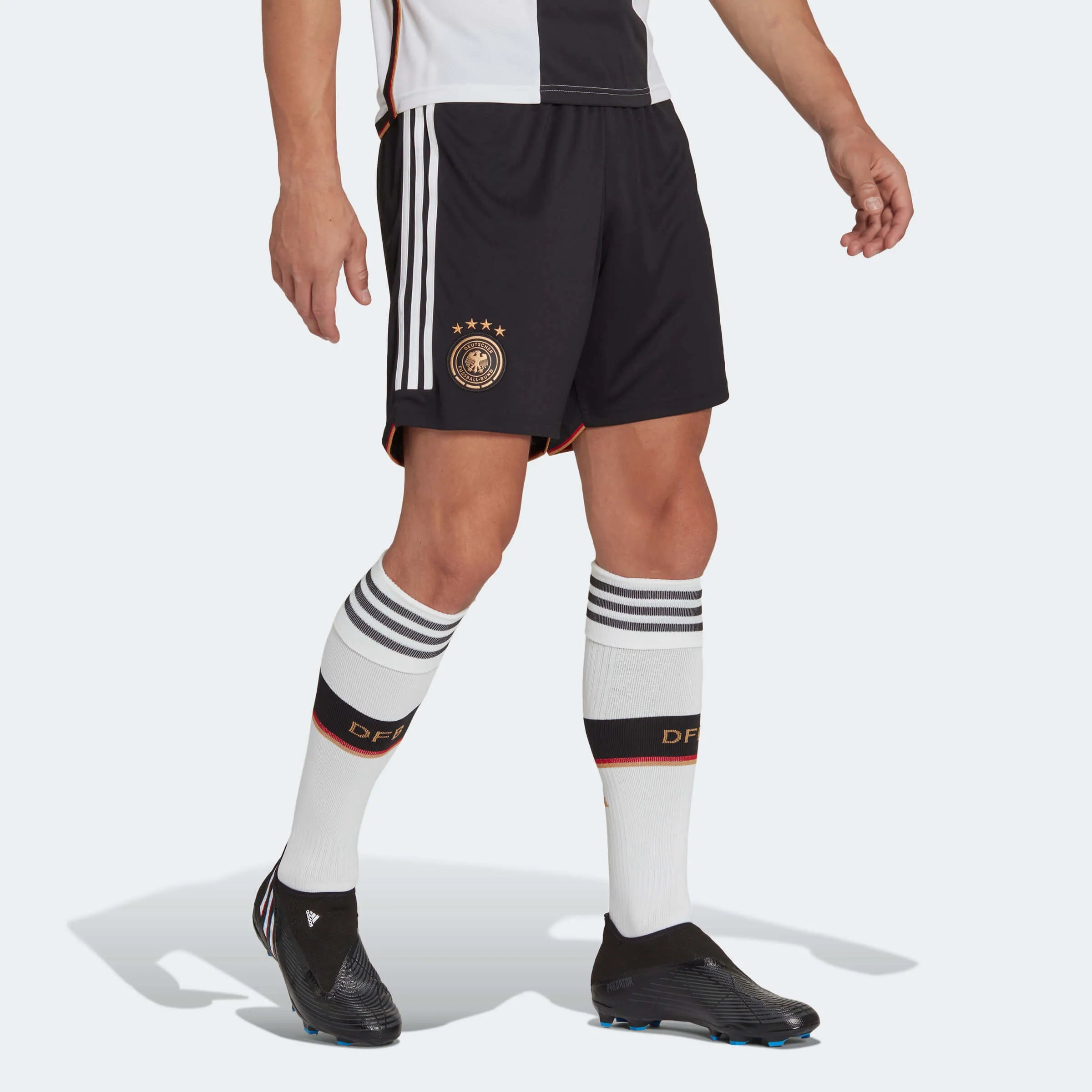 adidas 2022-23 Germany Home Shorts - Black (Model - Front)