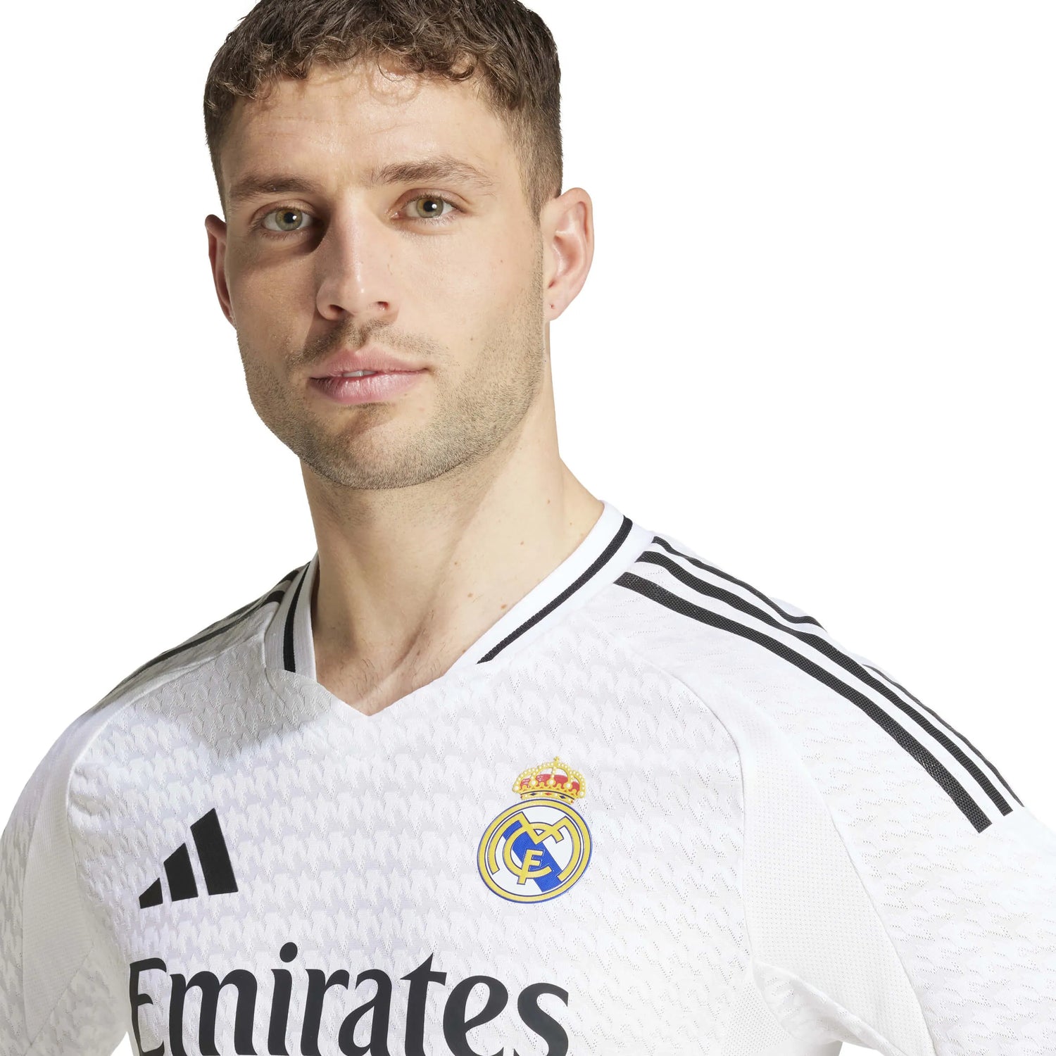 adidas 2024-25 Real Madrid Men's Authentic Home Jersey (Detail 1)