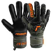 Reusch JR Attrakt Freegel Gold FS Goalkeeper Gloves - Desert Green-Shocking Orange (Pair)