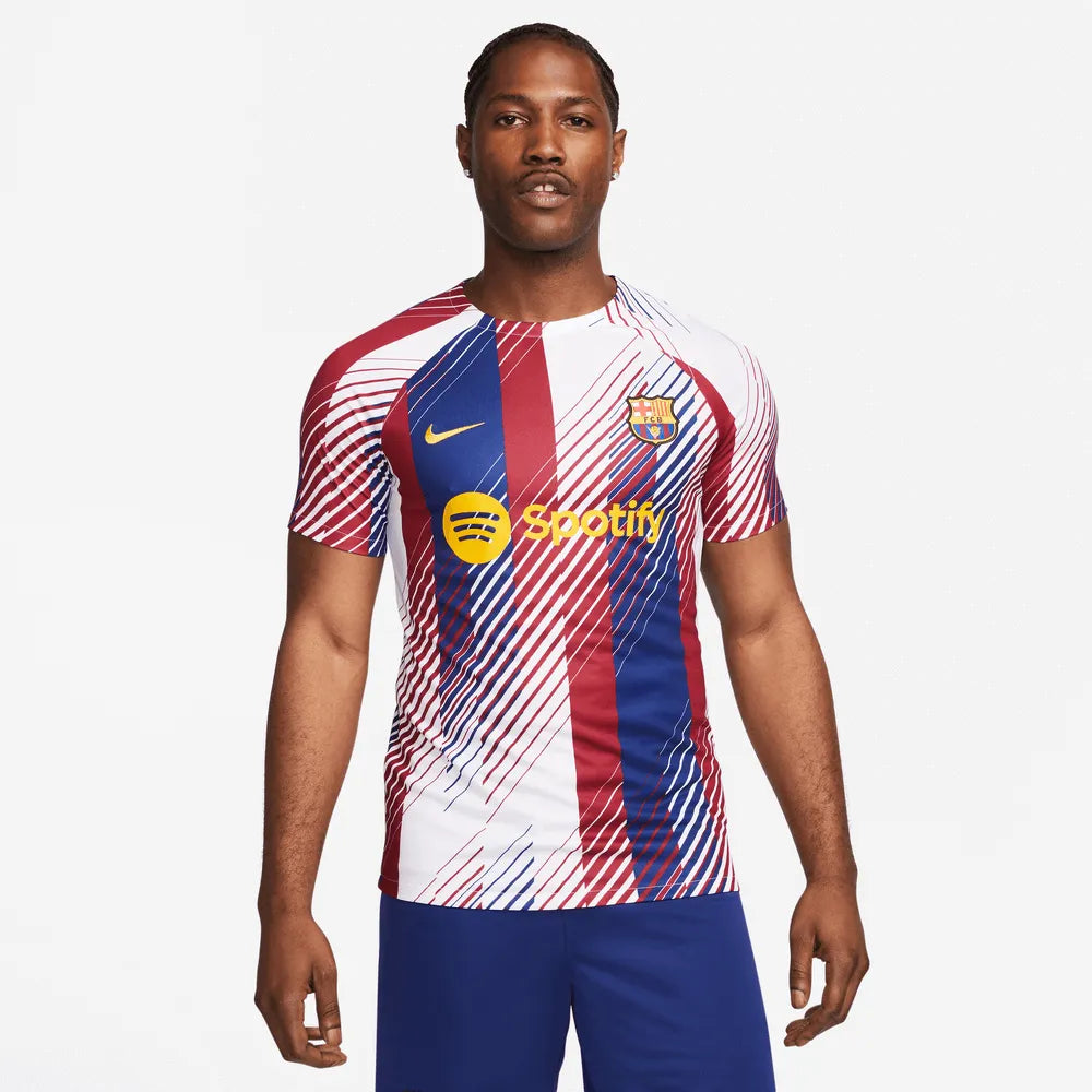 Nike 2023-24 Barcelona Men's Home Pre-Match Jersey (Model - Front)