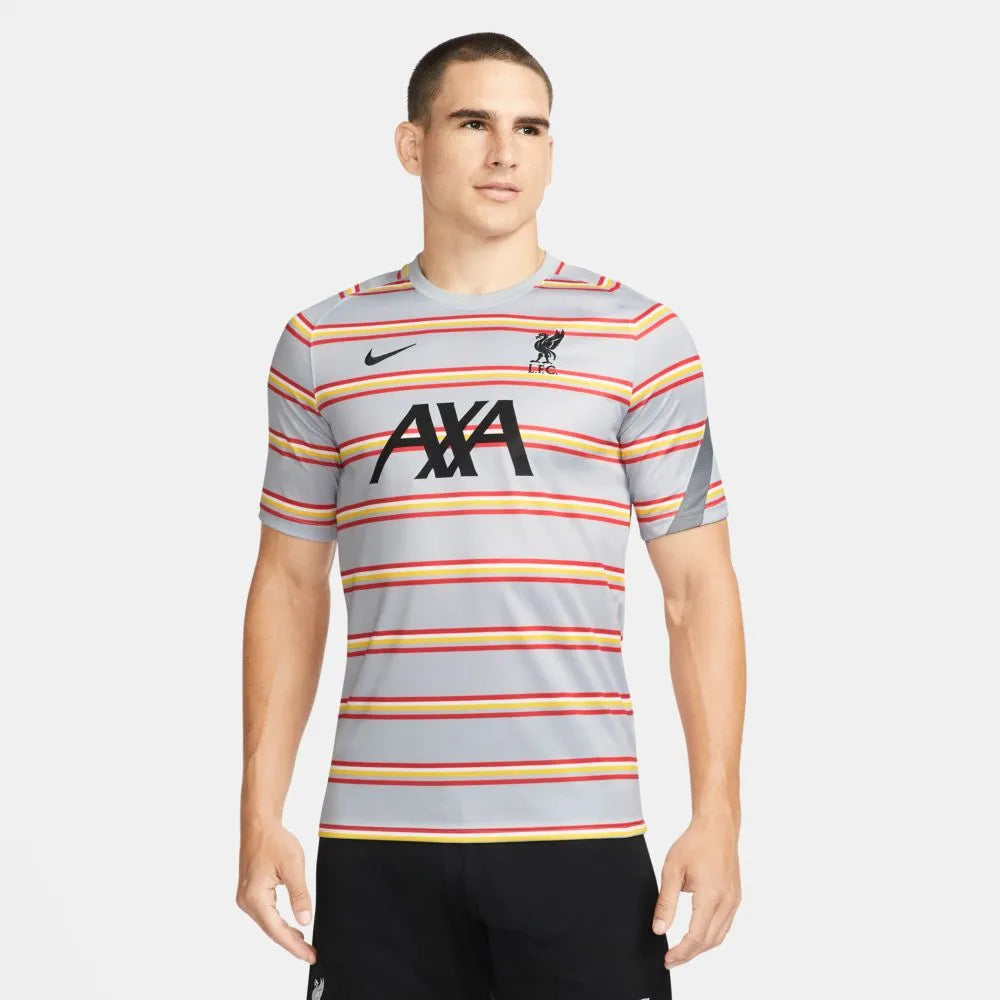 Nike 2021-22 Liverpool DF Pre-Match Jersey - Wolf Grey (Model - Front)