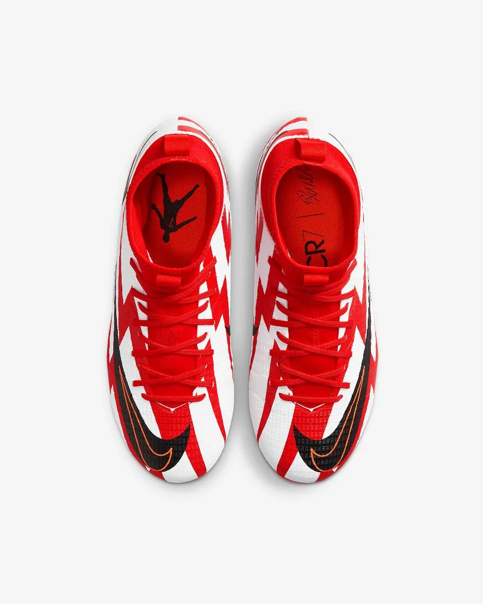 Nike JR Superfly 8 Academy CR7 FG-MG - Red-White (Pair - Top)