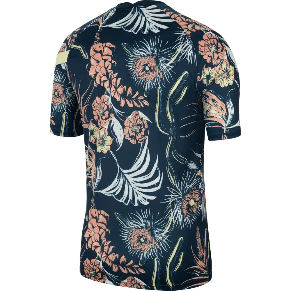 Nike 2021-22 Club America Pre-Match SS Jersey - Navy-Lemon Chiffon (Back)