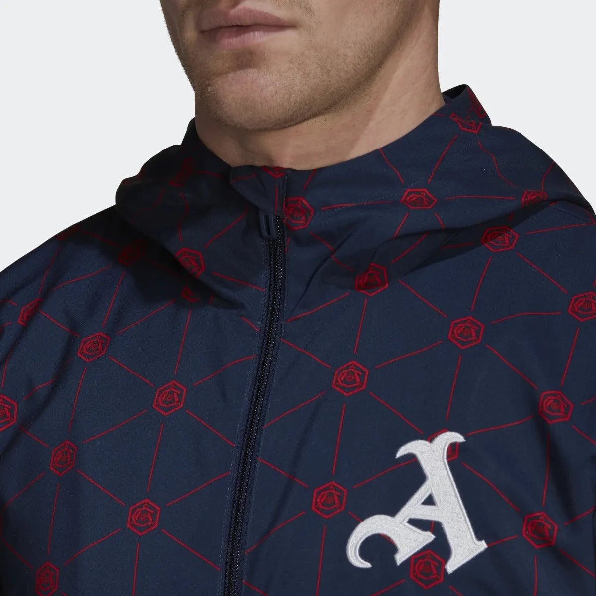 adidas 22-23 Arsenal Windbreaker - Navy-Scarlet (Detail 1)