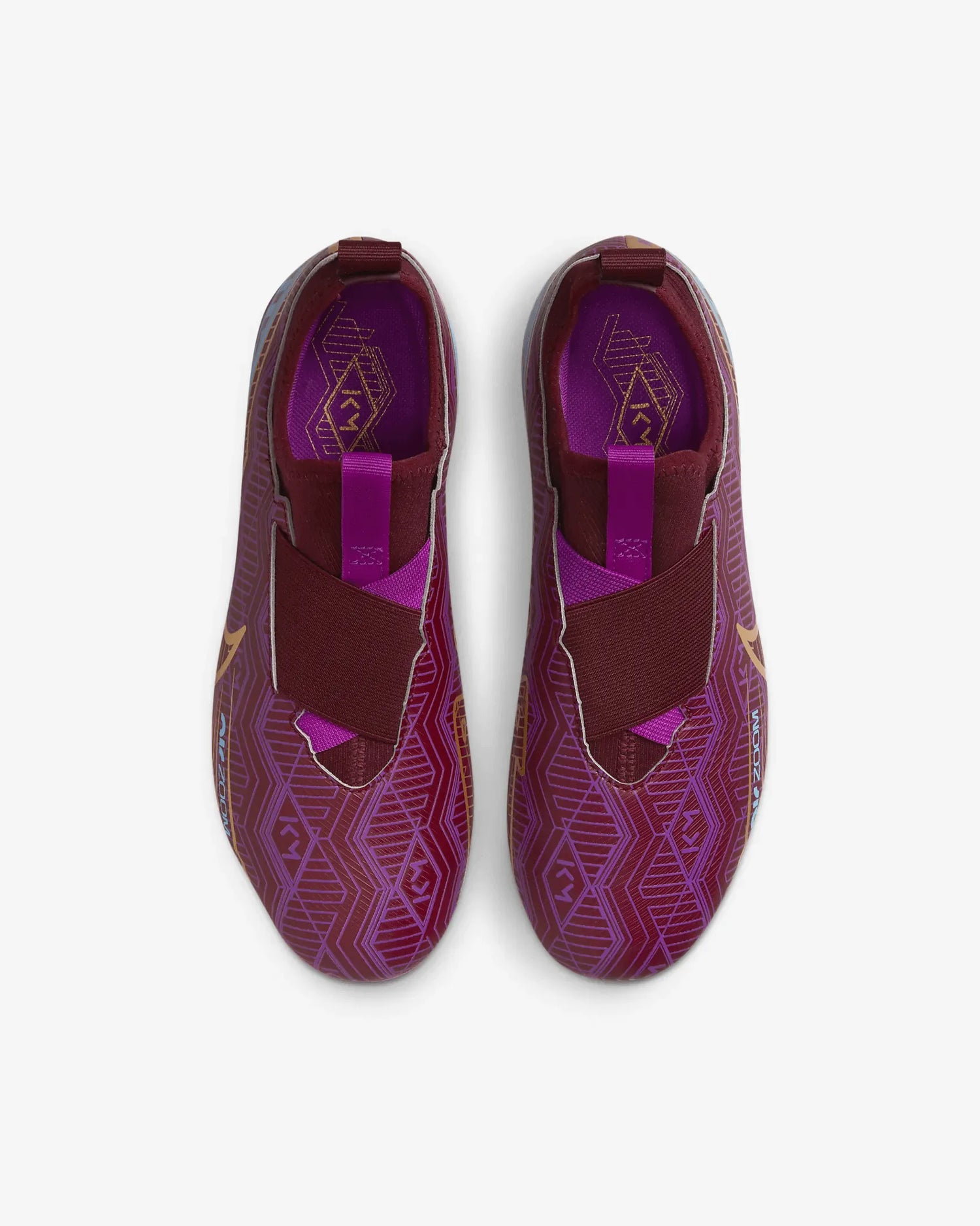 Nike Jr Zoom Vapor 15 Academy KM FG/MG - Dark Beetroot-Gold (Pair - Top)