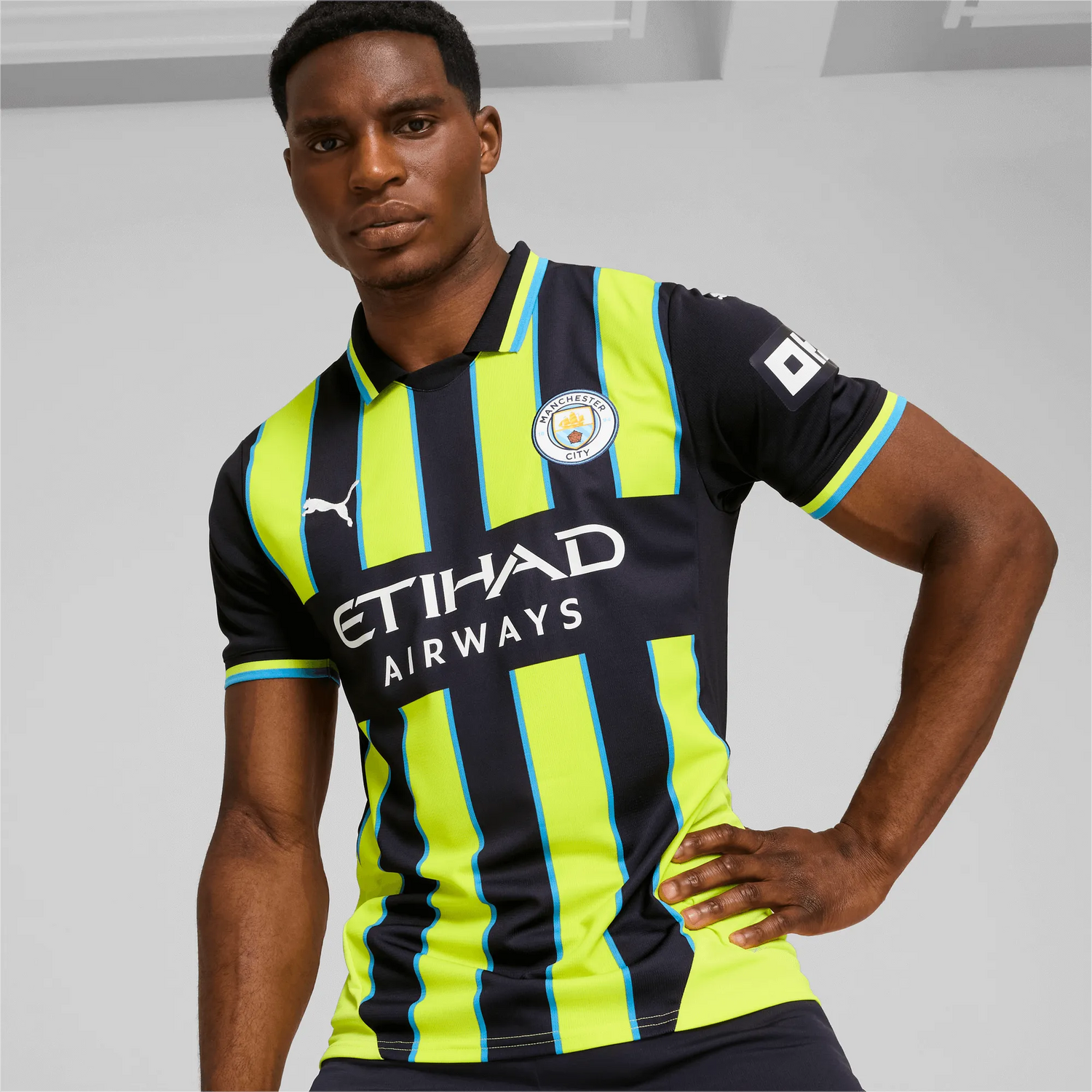 Puma 2024-25 Manchester City Men's Stadium Away Jersey (Model - Front)