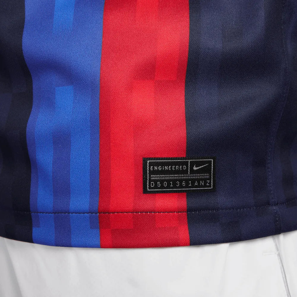Nike 2022-23 FC Barcelona Home Long-Sleeve Jersey - Obsidian-Sesame  (Detail 2)