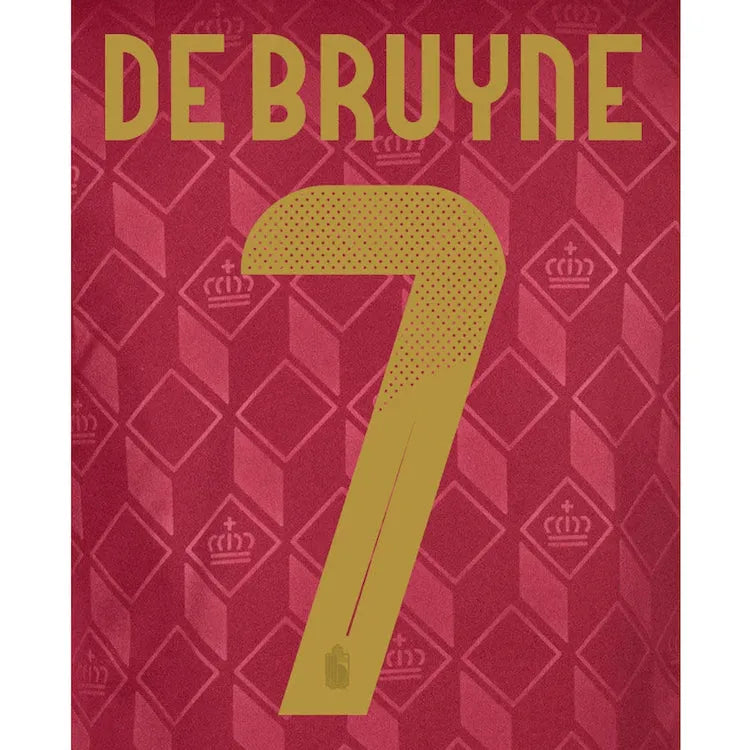 Belgium 2024/25 Home De Bruyne #7 Jersey Name Set (Back)