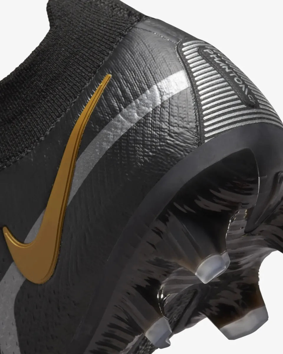 Nike Phantom GT2 Elite DF FG - Black-Dark Grey-Gold (Detail 3)