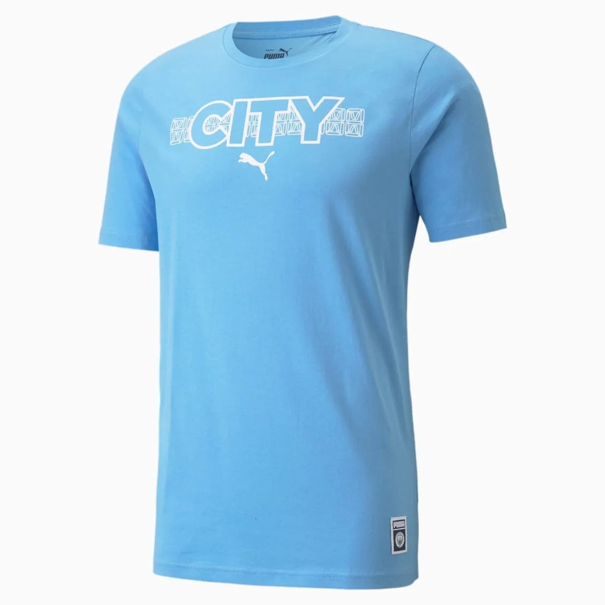 Puma 2021-22 Manchester City ftblCore Tee - Light Blue-White (Front)