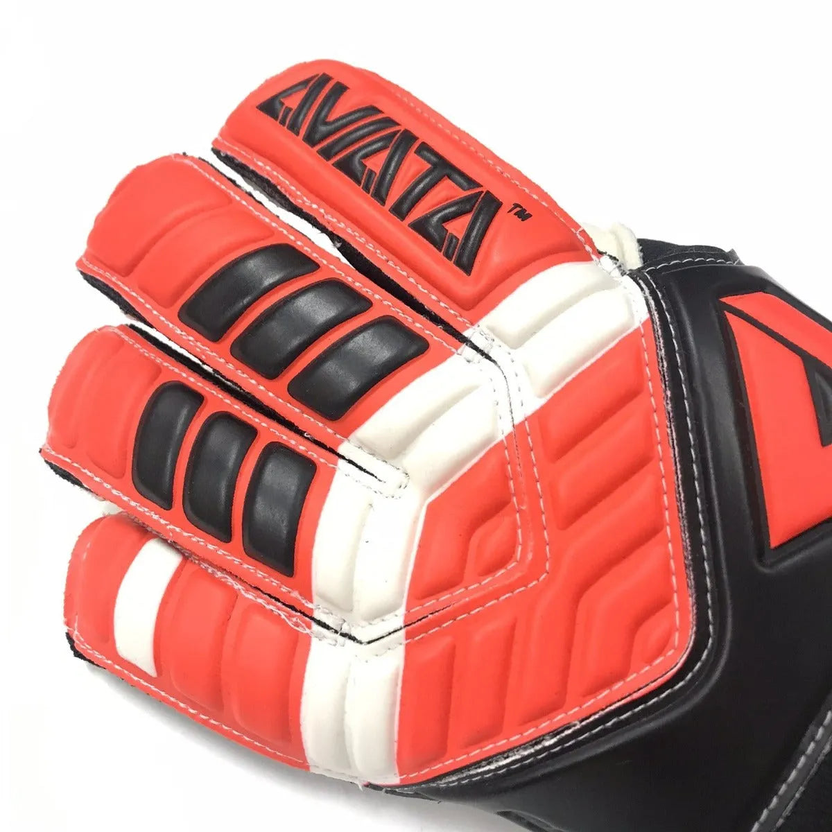 Aviata Light Bright Club Solar Shield Goalkeeper Gloves - Red-Black-White (Detail 1)