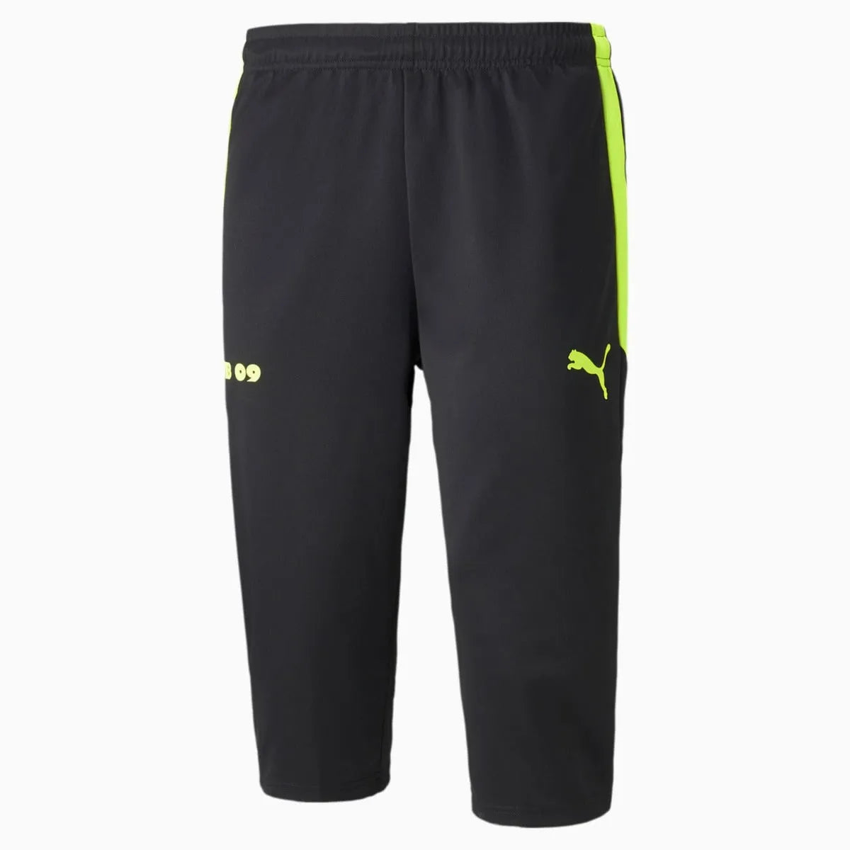 Puma 2021-22 Borussia Dortmund Three-Quarter Pants - Black-Safety Yellow (Front)