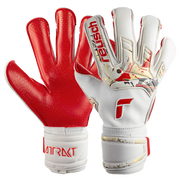 Reusch Attrakt Gold X Glueprint Ortho-Tec FS Goalkeeper Gloves - White-Gold-Red (Pair)
