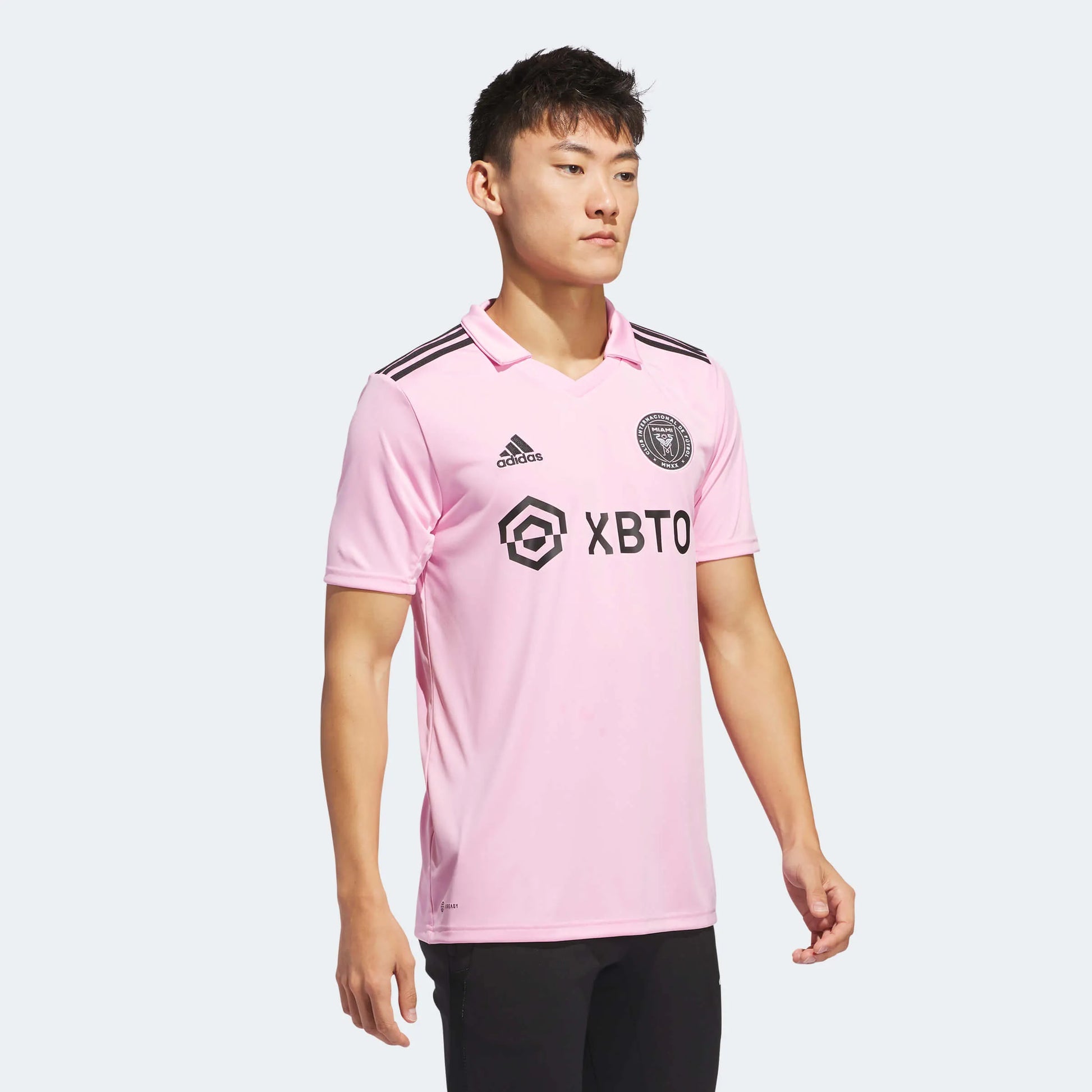 adidas 2022-23 Inter Miami Men's Messi #10 Stadium Home Jersey (Model - Side)
