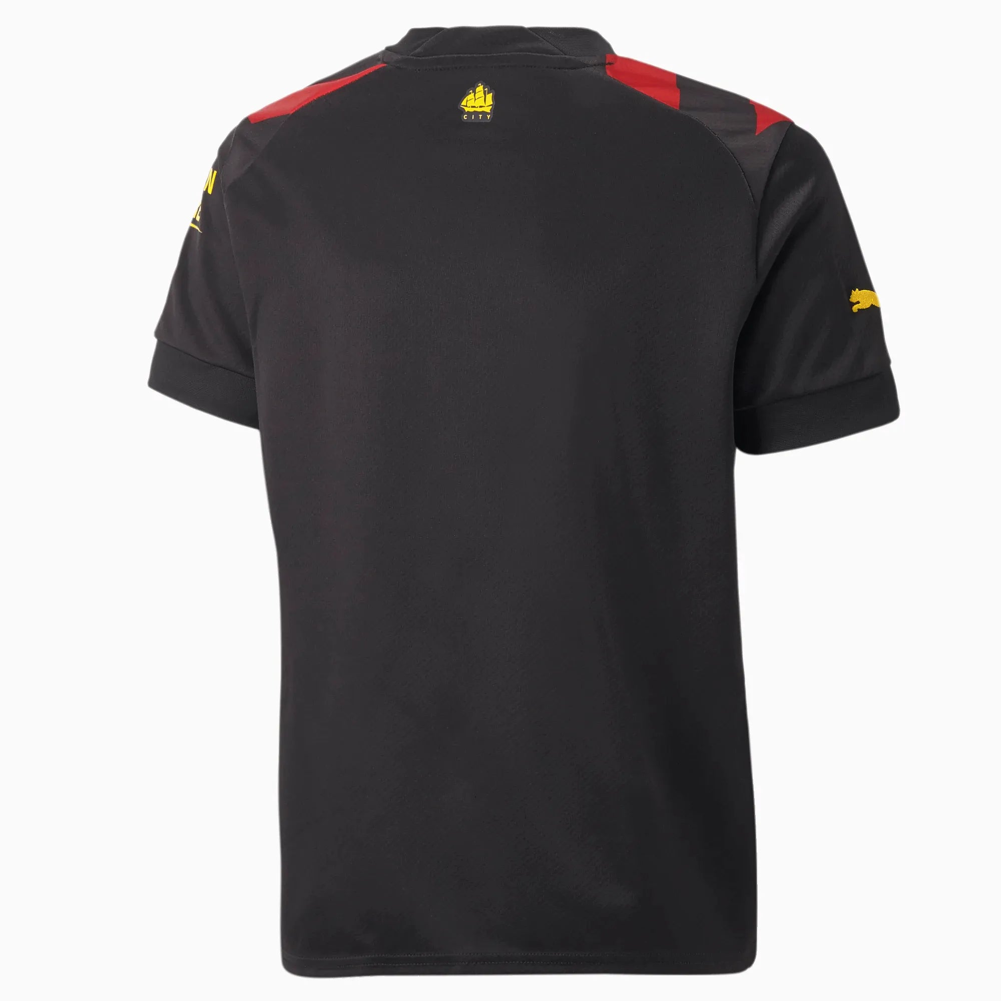 Puma 2022-23 Manchester City Youth Away Jersey Red-Black (Back)
